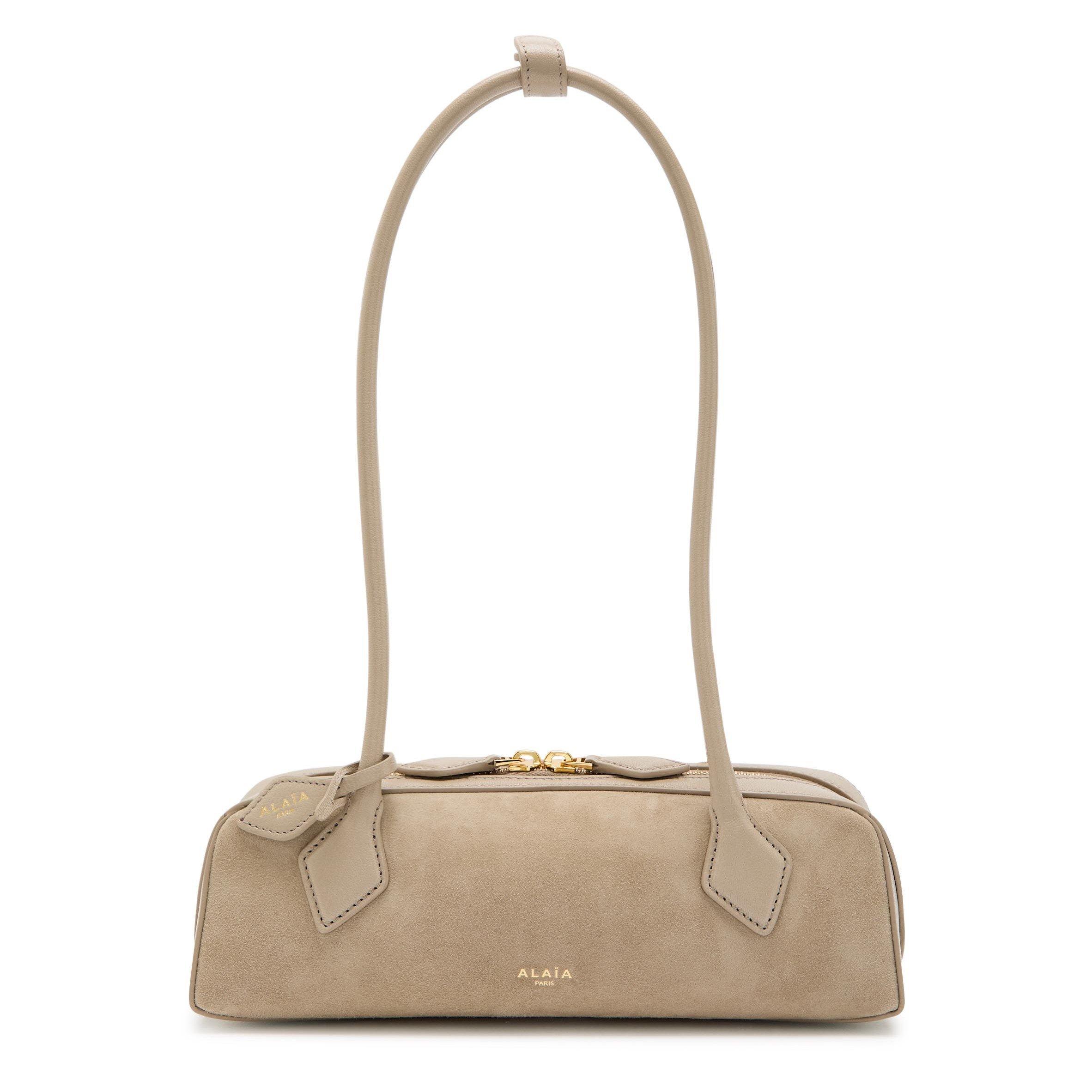 GREY - Alaia - Women's Teckle Small Suede Shoulder Bag - 1