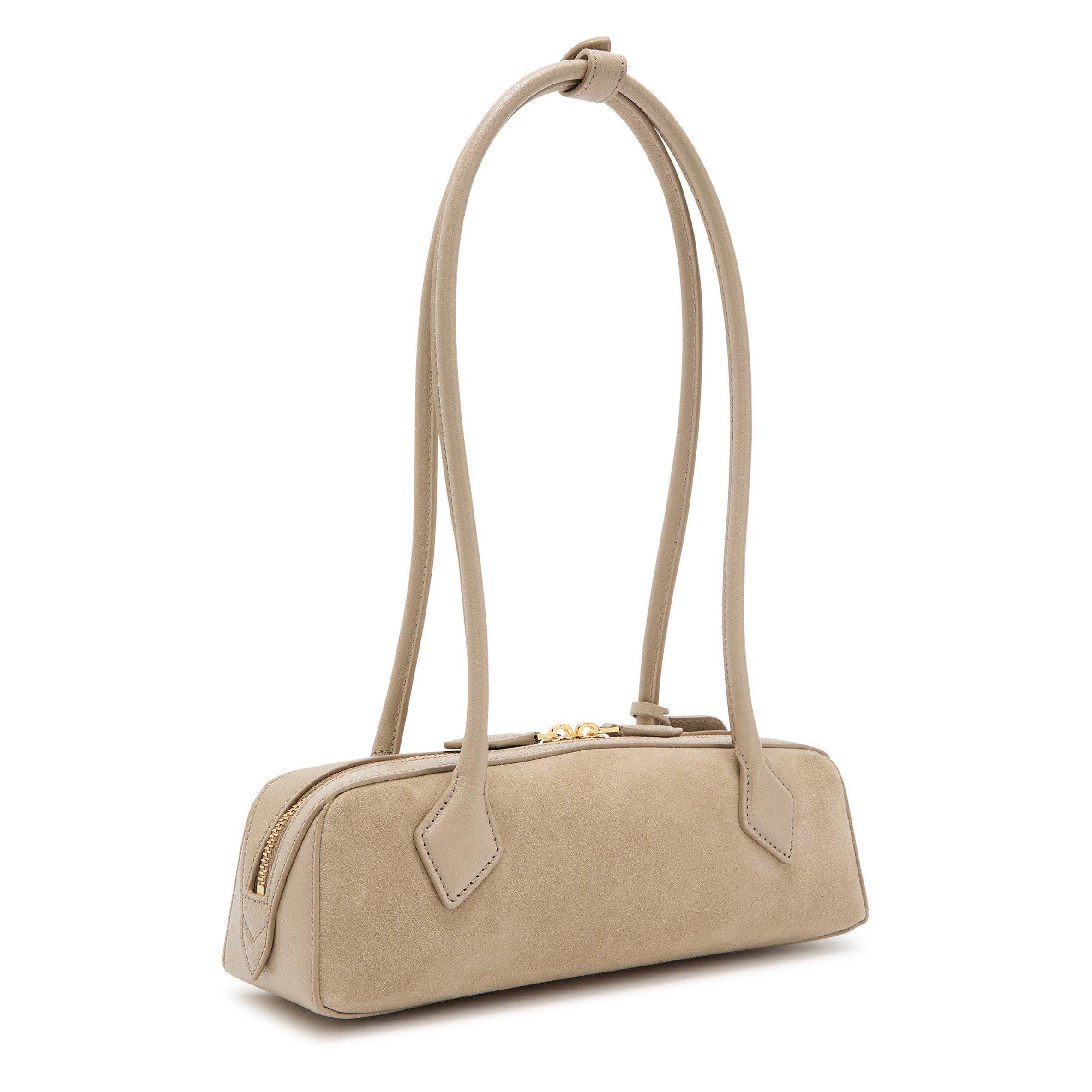 GREY - Alaia - Women's Teckle Small Suede Shoulder Bag - 2