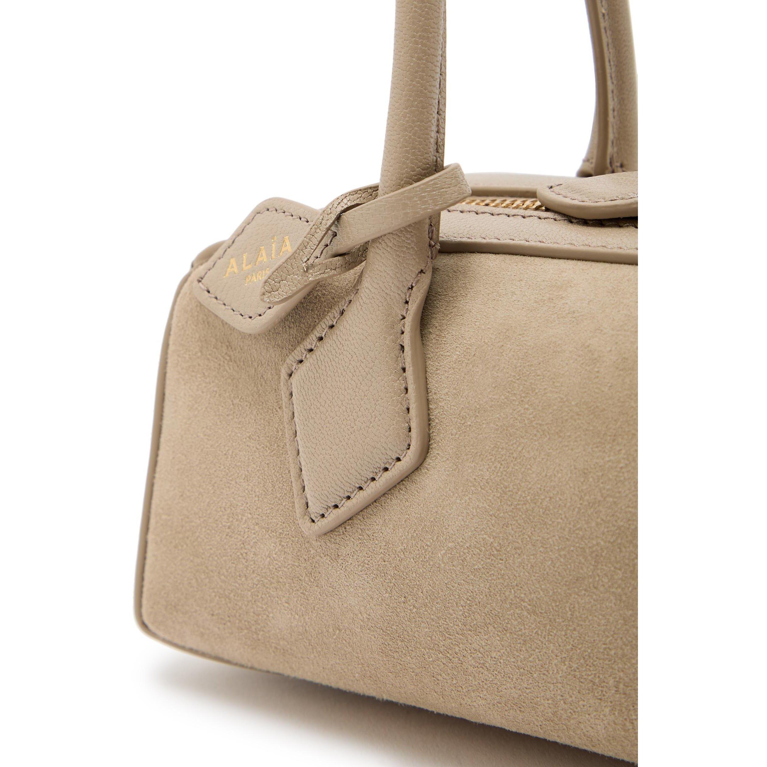 GREY - Alaia - Women's Teckle Small Suede Shoulder Bag - 4