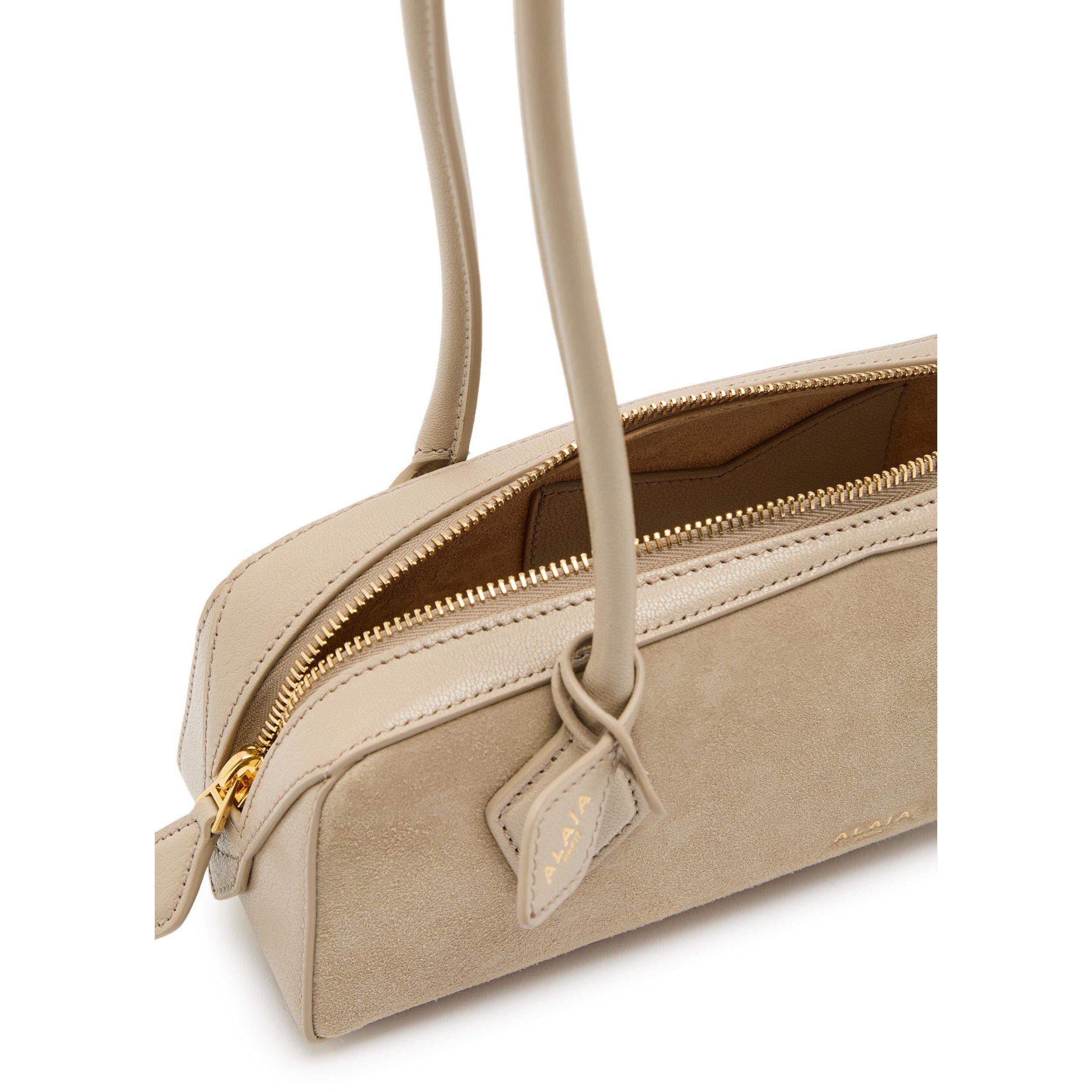 GREY - Alaia - Women's Teckle Small Suede Shoulder Bag - 5