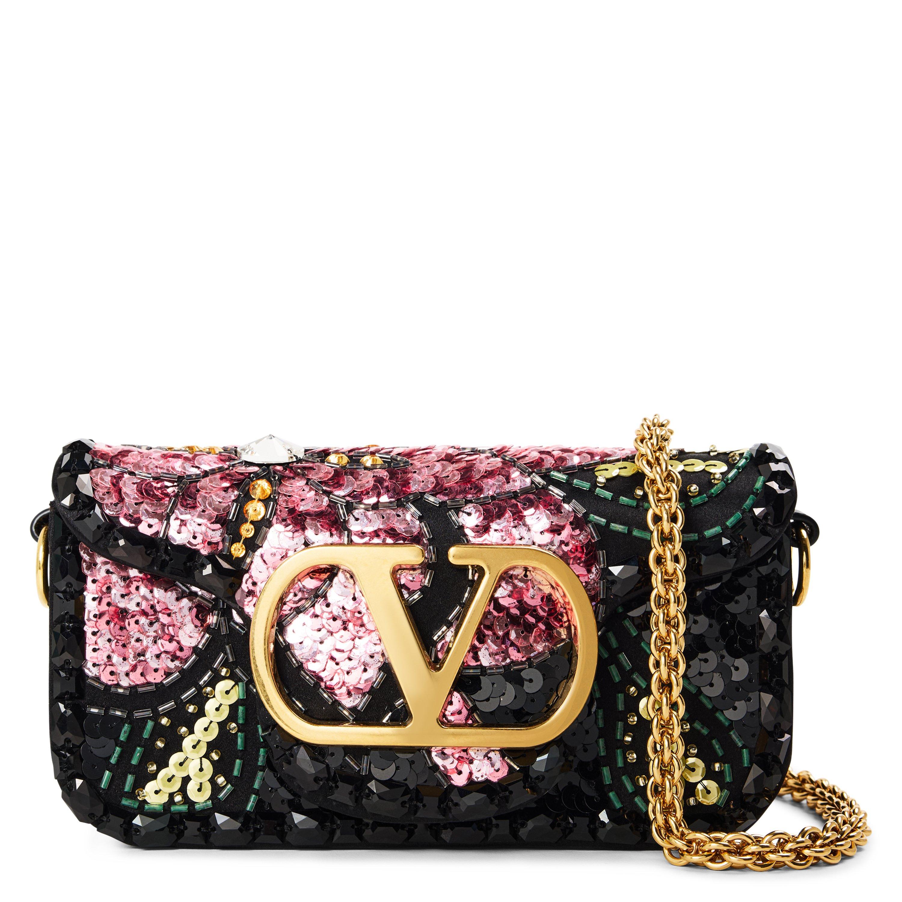 MULTICOLOURED - Valentino - Women's Sequins Fleur Small Silk Shoulder Bag - 1