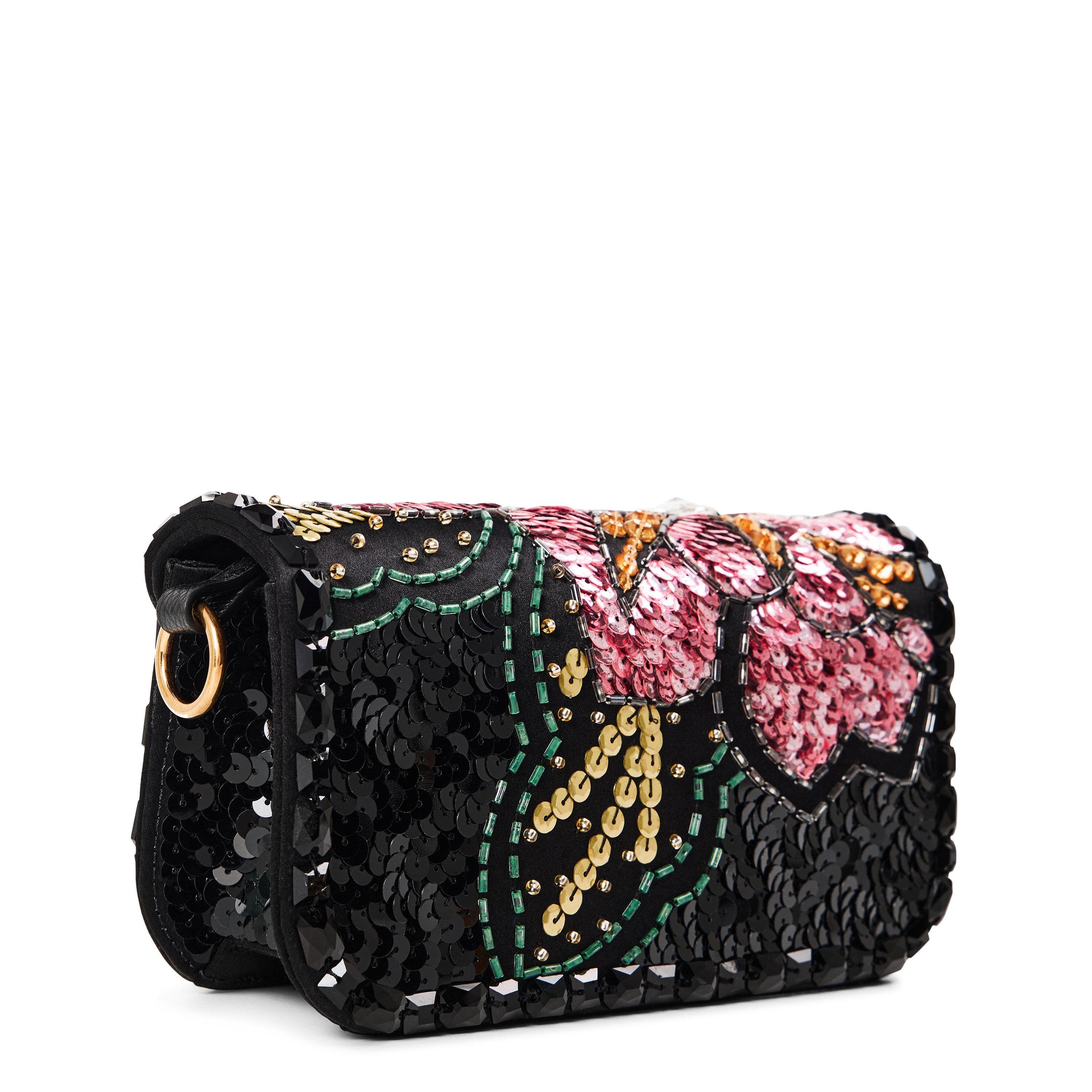 MULTICOLOURED - Valentino - Women's Sequins Fleur Small Silk Shoulder Bag - 2