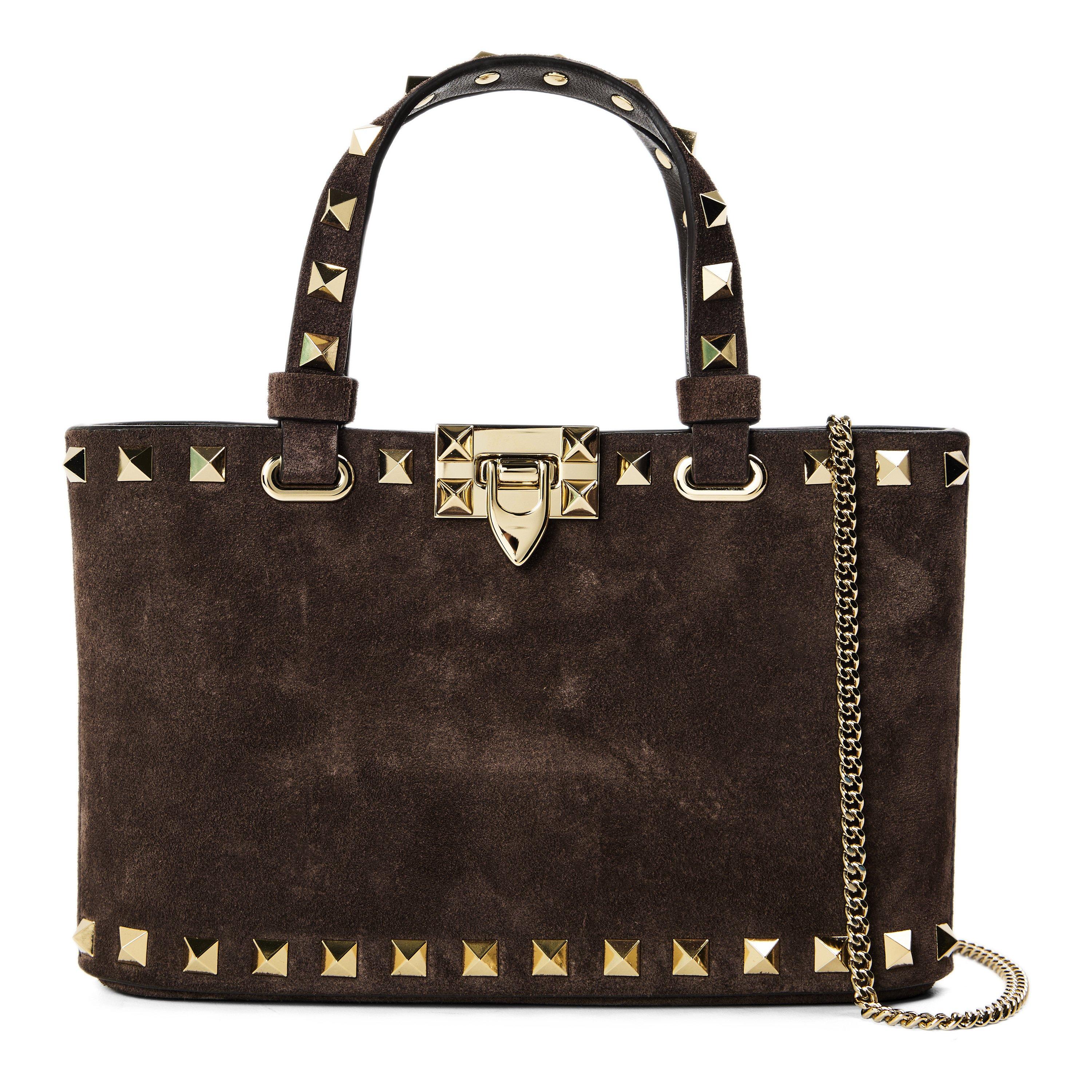 BROWN - Valentino - Women's Rockstud Suede Mini Bag - 1