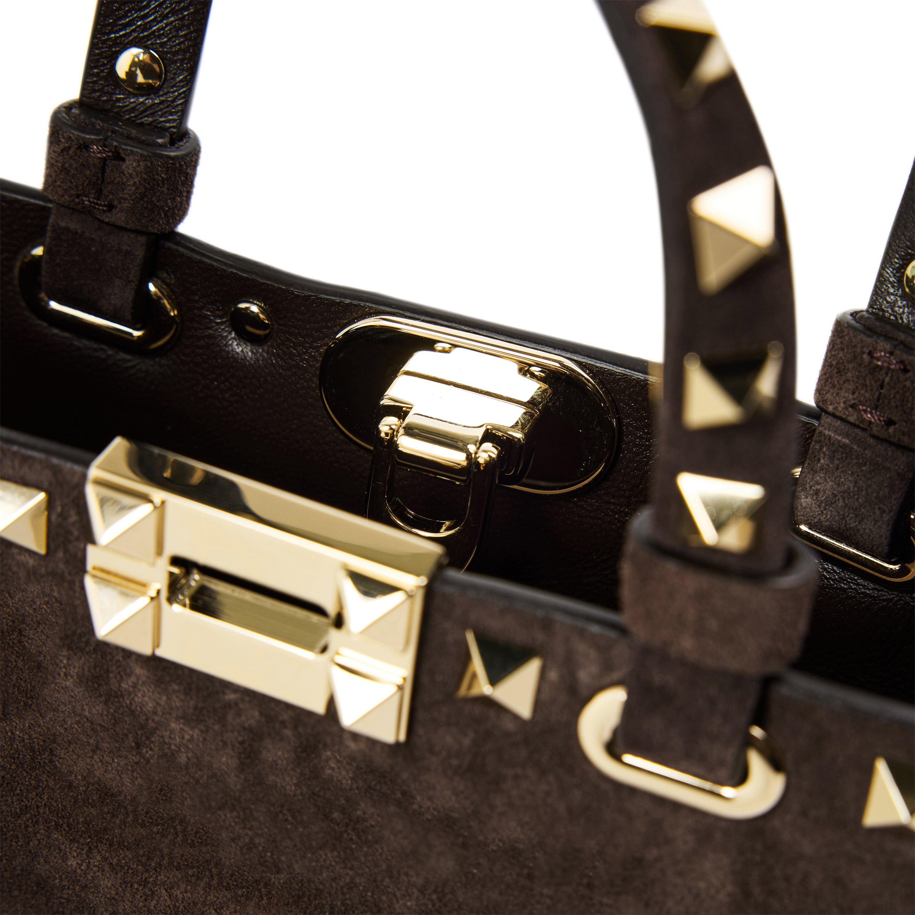 BROWN - Valentino - Women's Rockstud Suede Mini Bag - 4