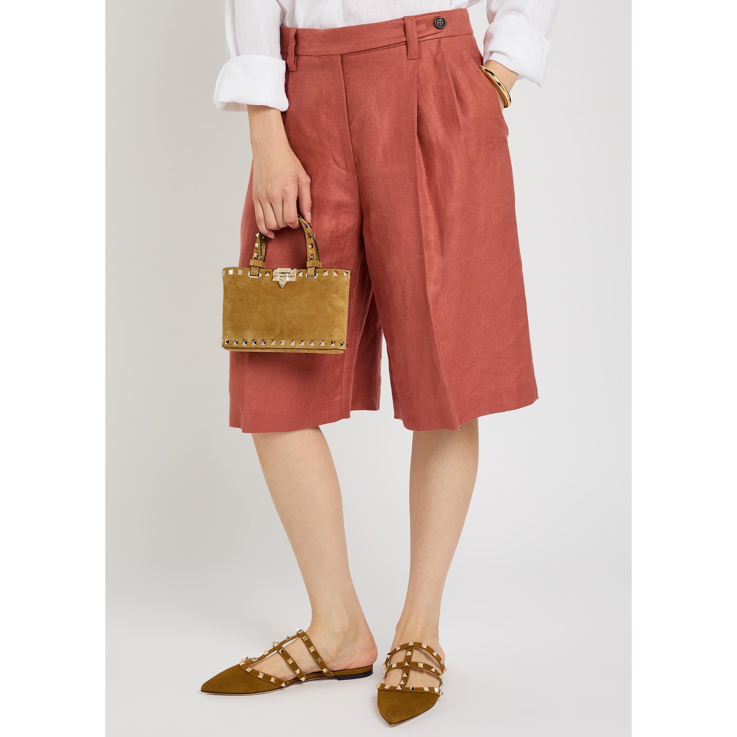 BEIGE - Valentino - Women's Rockstud Suede Mini Bag - 3