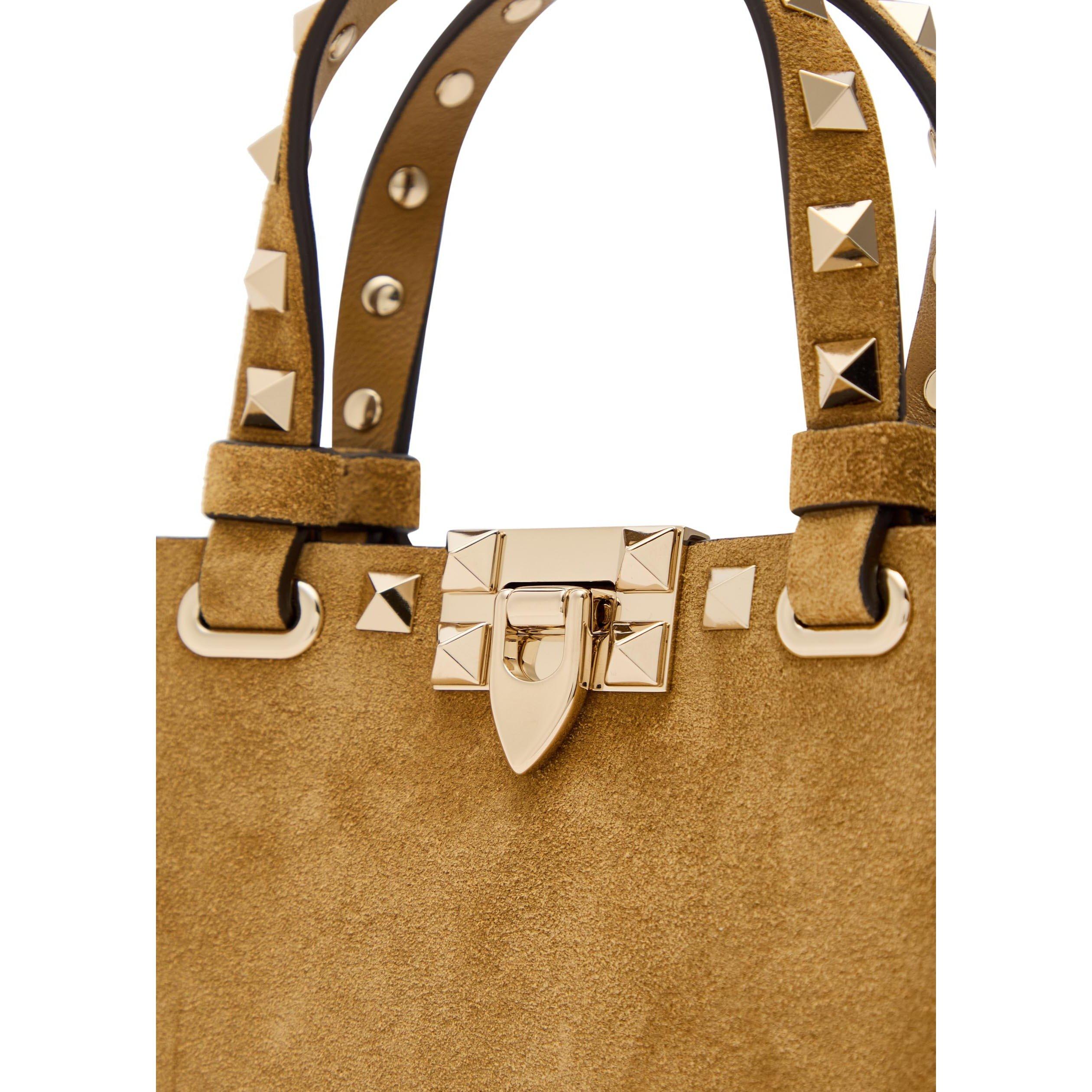 BEIGE - Valentino - Women's Rockstud Suede Mini Bag - 4