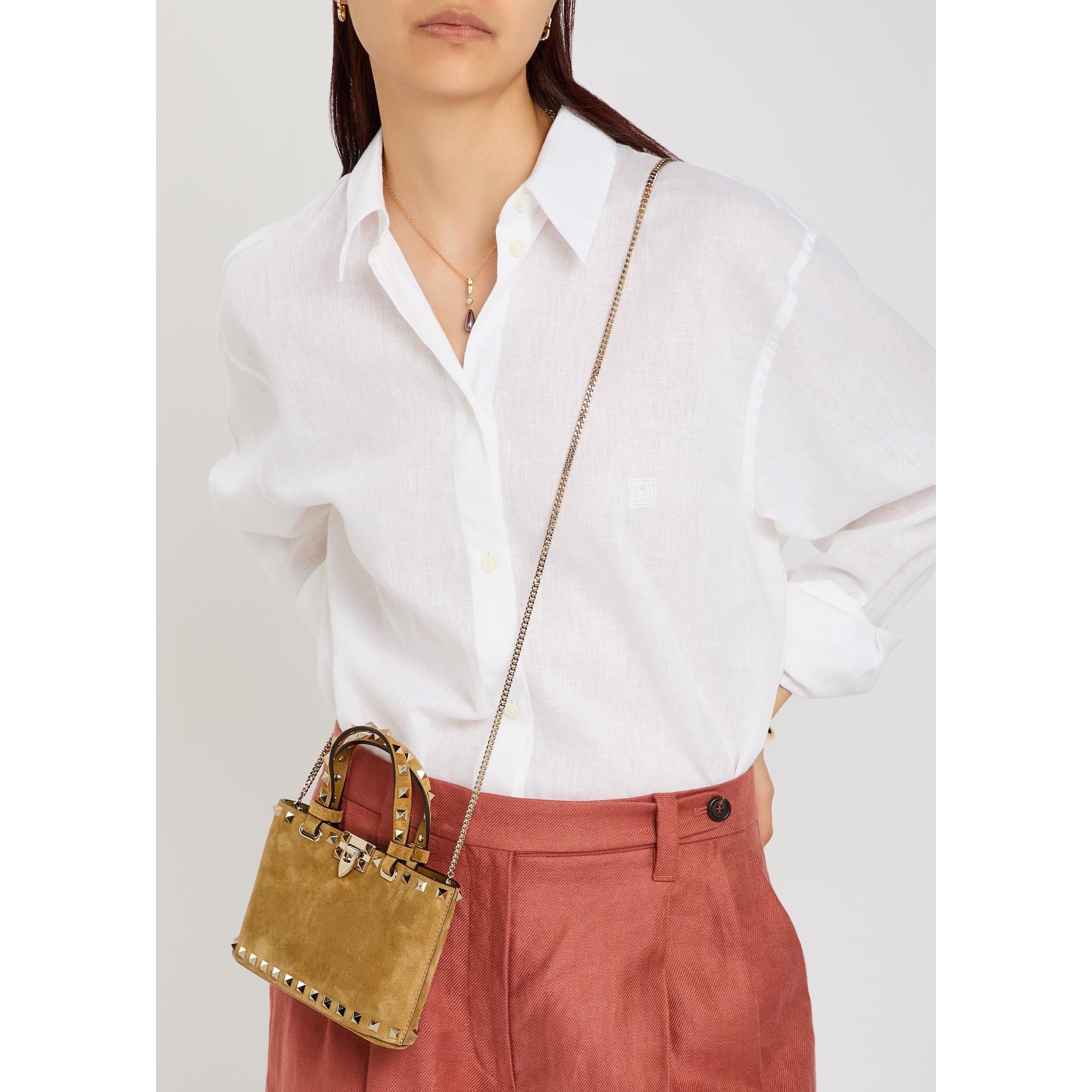 BEIGE - Valentino - Women's Rockstud Suede Mini Bag - 6