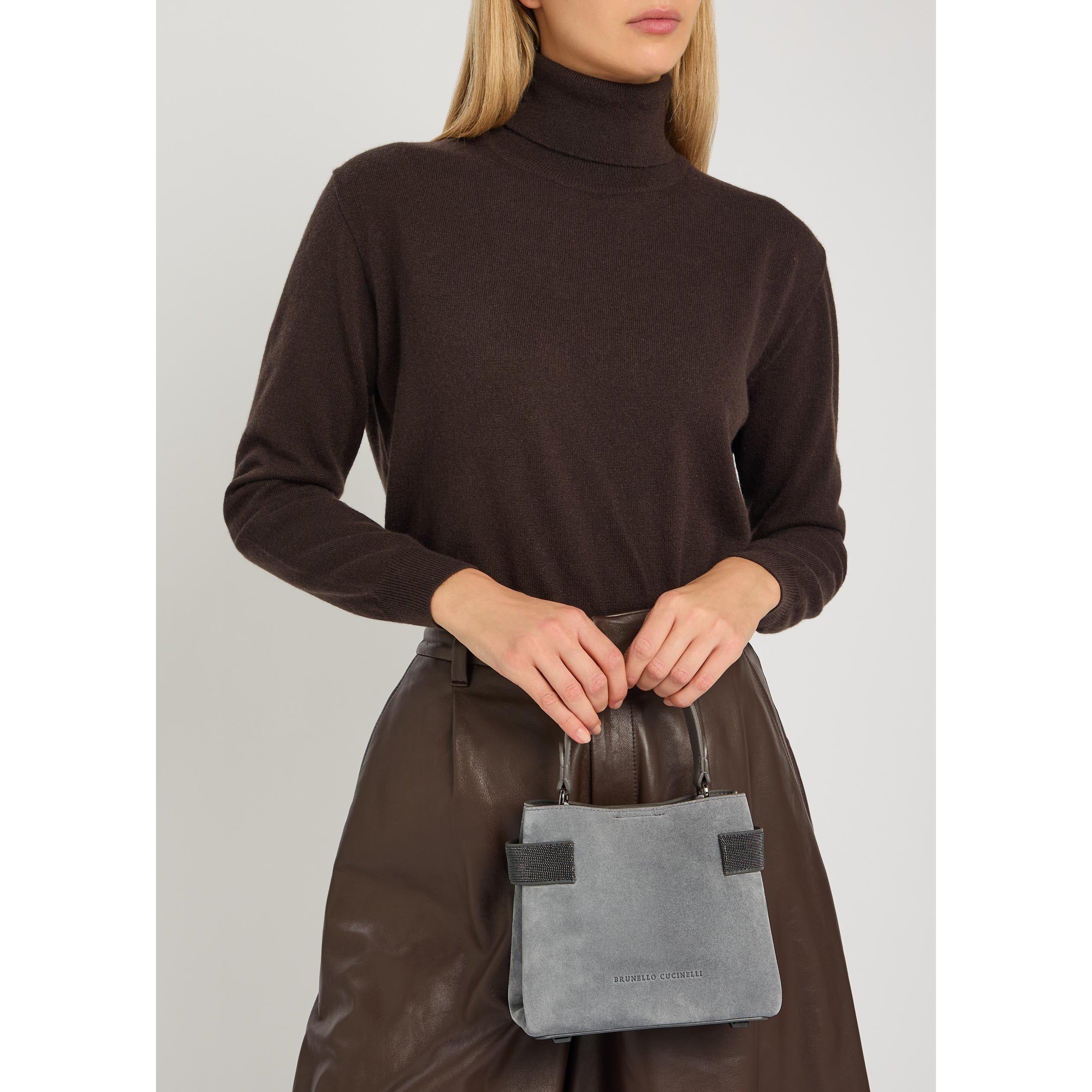 GREY - Brunello Cucinelli - SHOULDER-STRAP BAG - 6