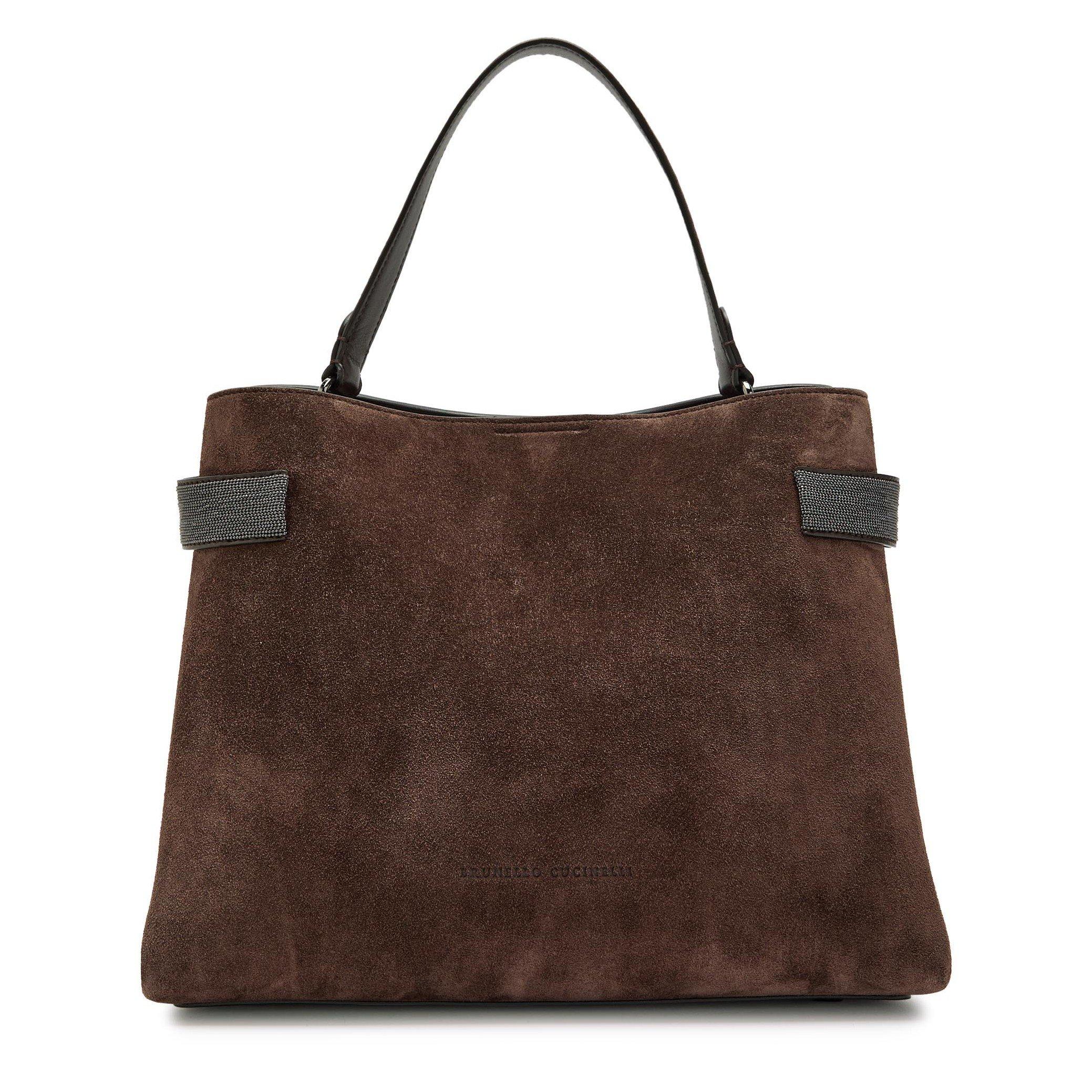 CHOCOLATE - Brunello Cucinelli - HANDBAG EXTRA SOFT LEATHER - 1