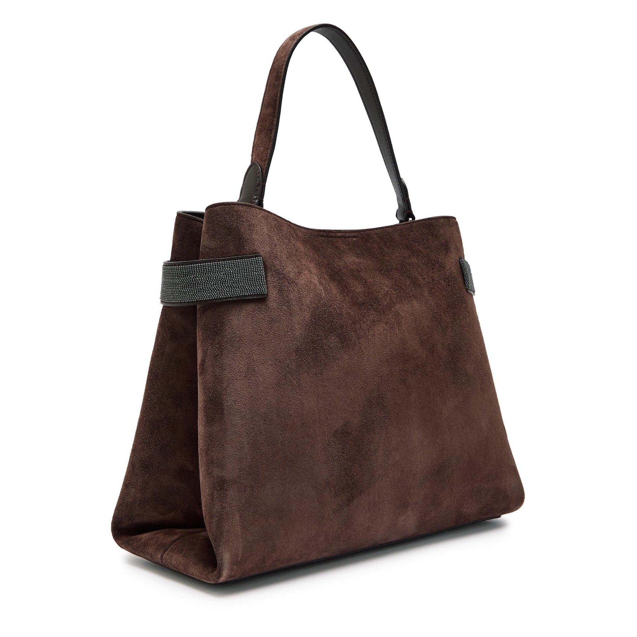 CHOCOLATE - Brunello Cucinelli - HANDBAG EXTRA SOFT LEATHER - 2
