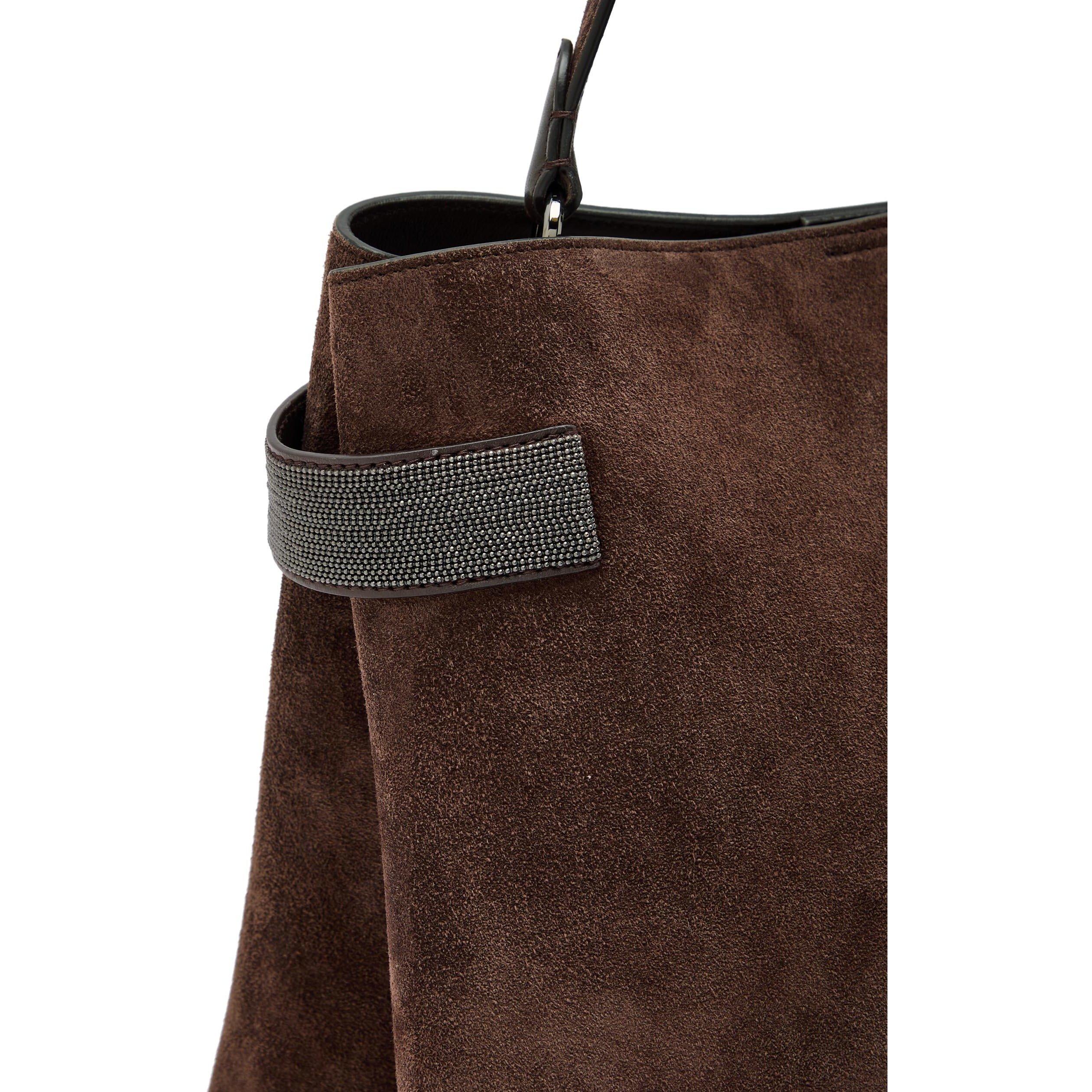 CHOCOLATE - Brunello Cucinelli - HANDBAG EXTRA SOFT LEATHER - 4