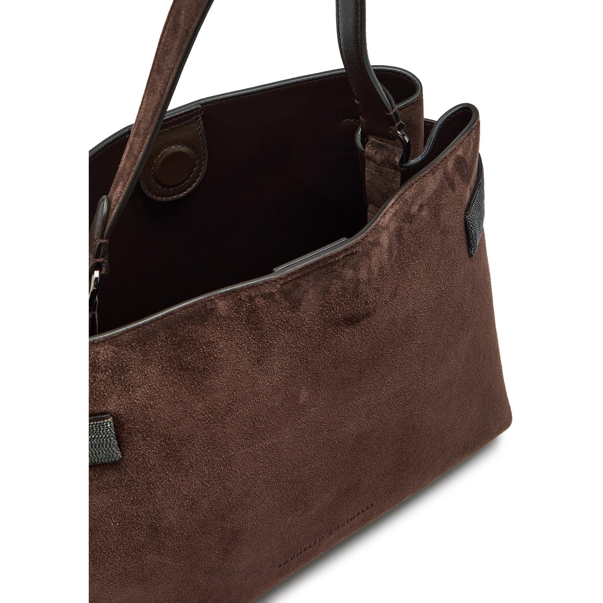 CHOCOLATE - Brunello Cucinelli - HANDBAG EXTRA SOFT LEATHER - 5