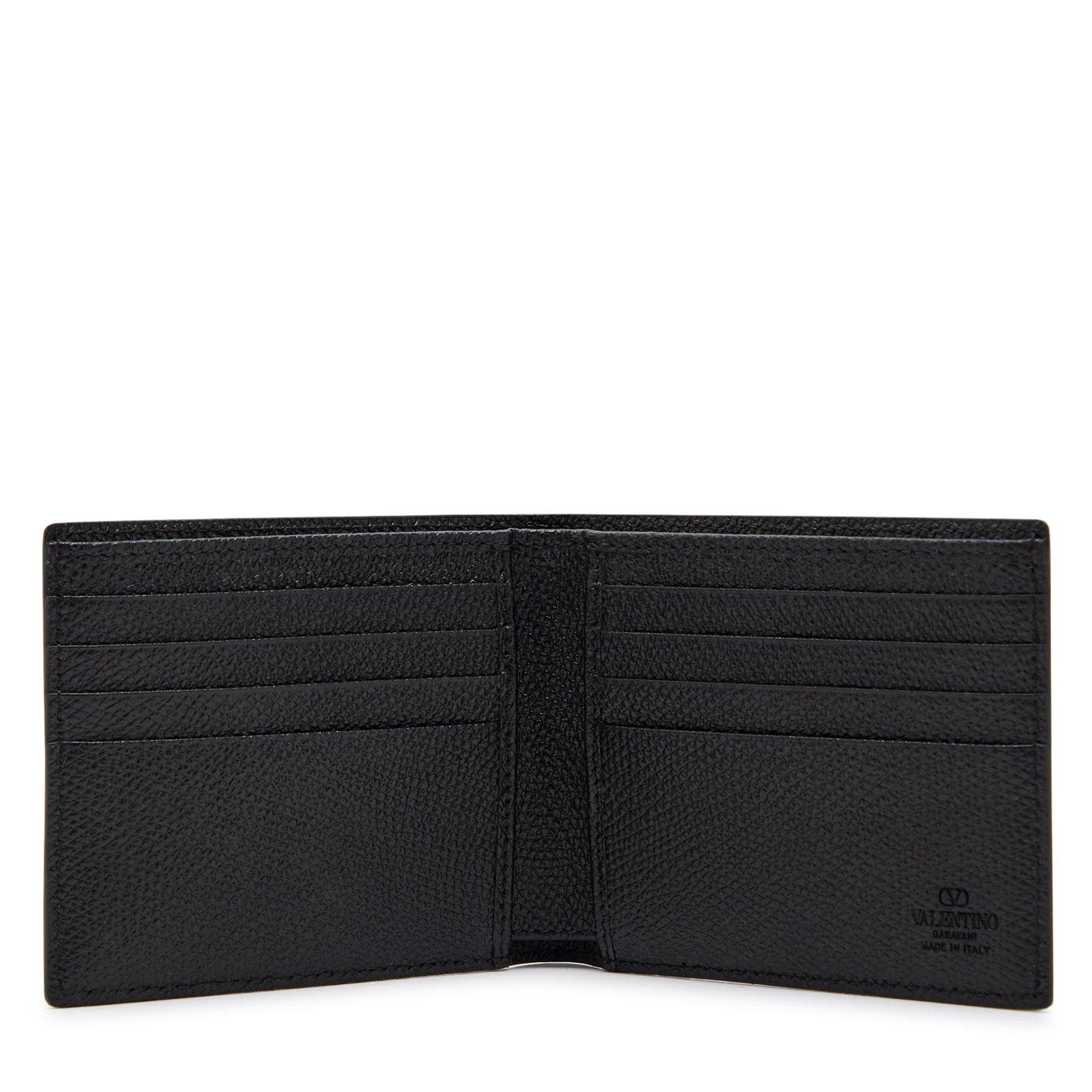 BLACK - Valentino - Men's Leather Billfold Wallet - 3