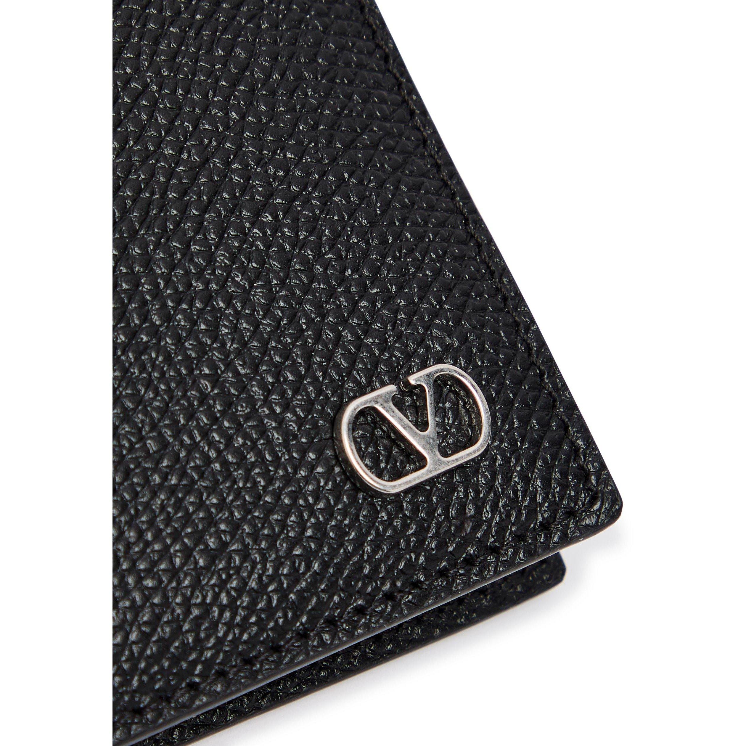 BLACK - Valentino - Men's Leather Billfold Wallet - 4