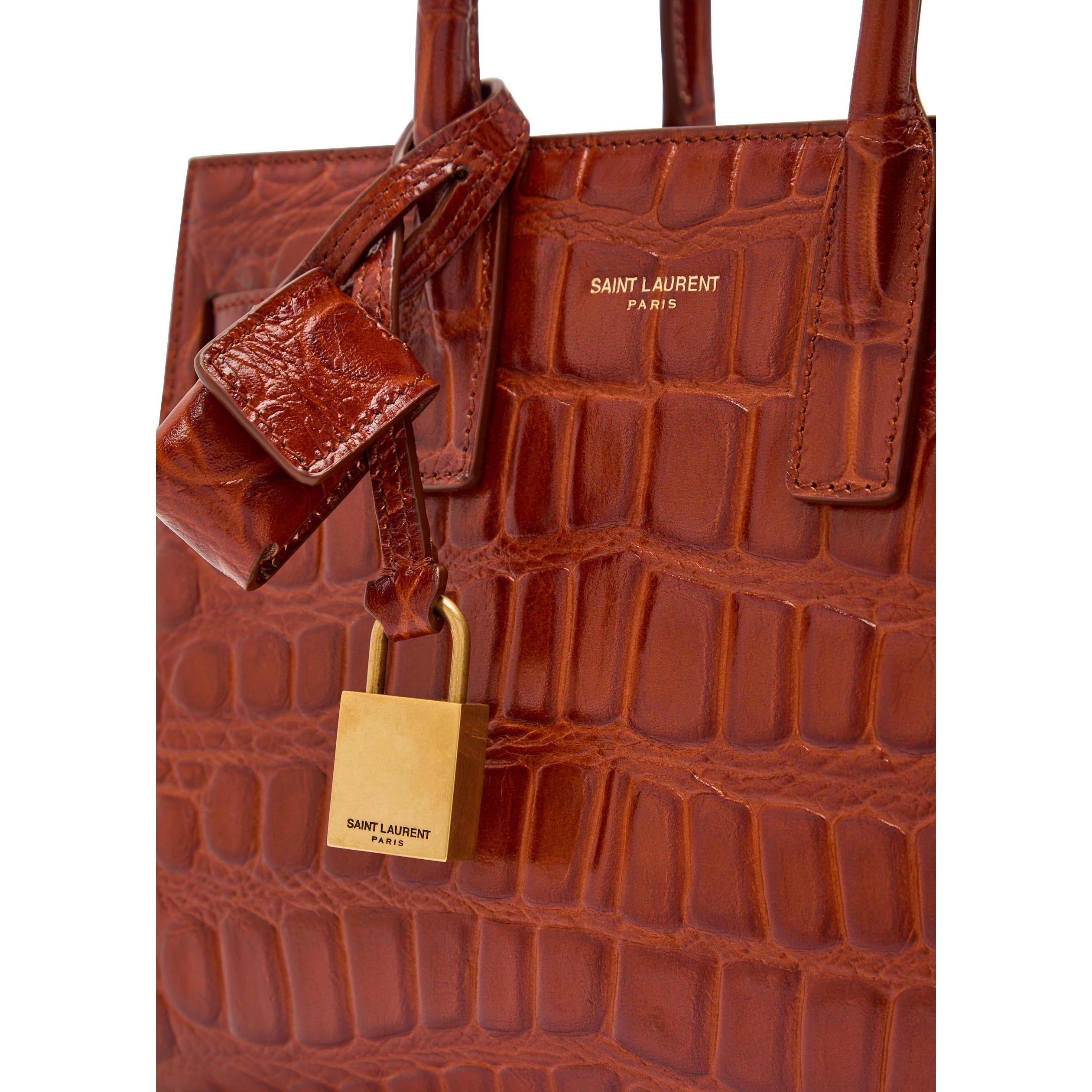 TAN - Saint Laurent - SAC DE JOUR NANO CROC BAG - 4