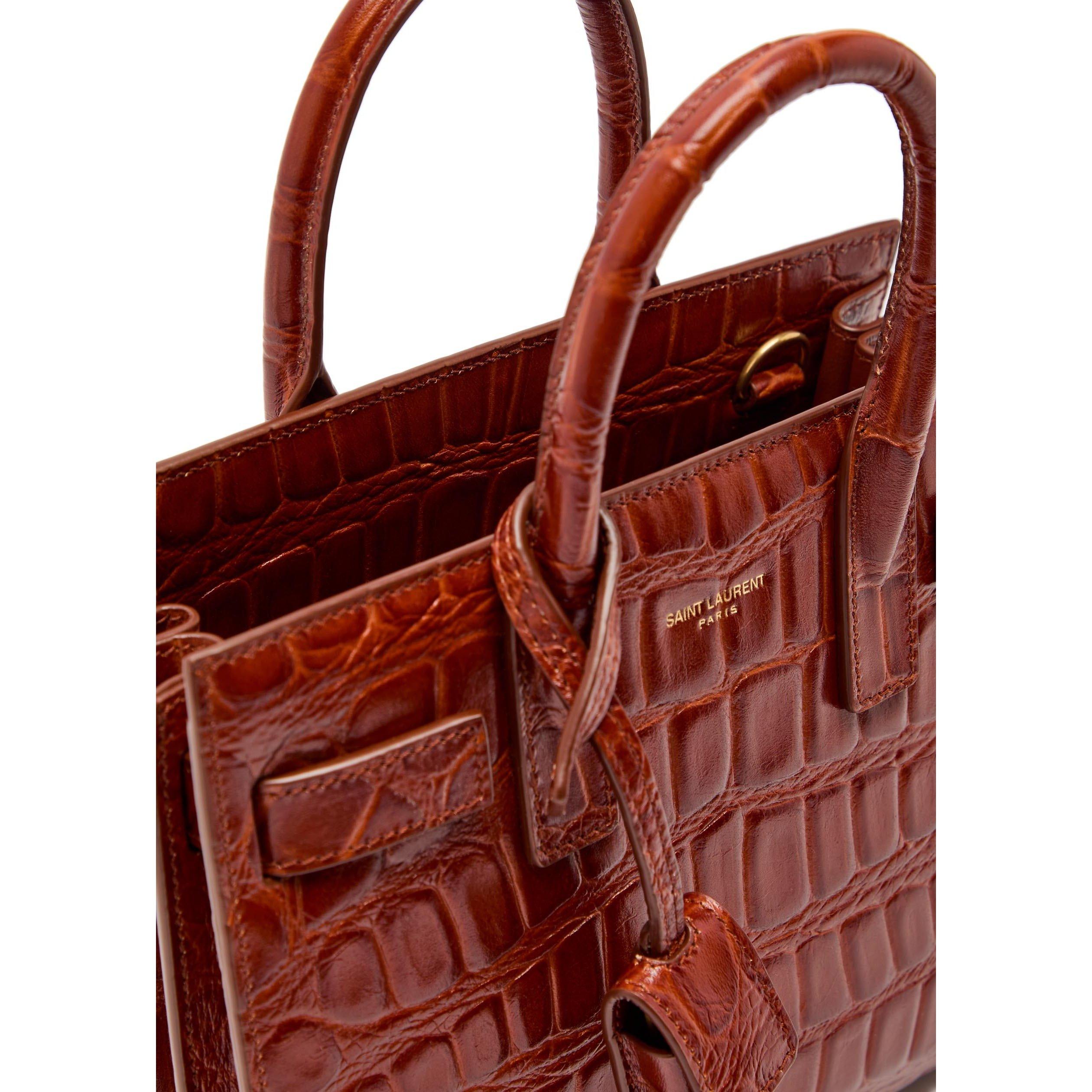 TAN - Saint Laurent - SAC DE JOUR NANO CROC BAG - 5