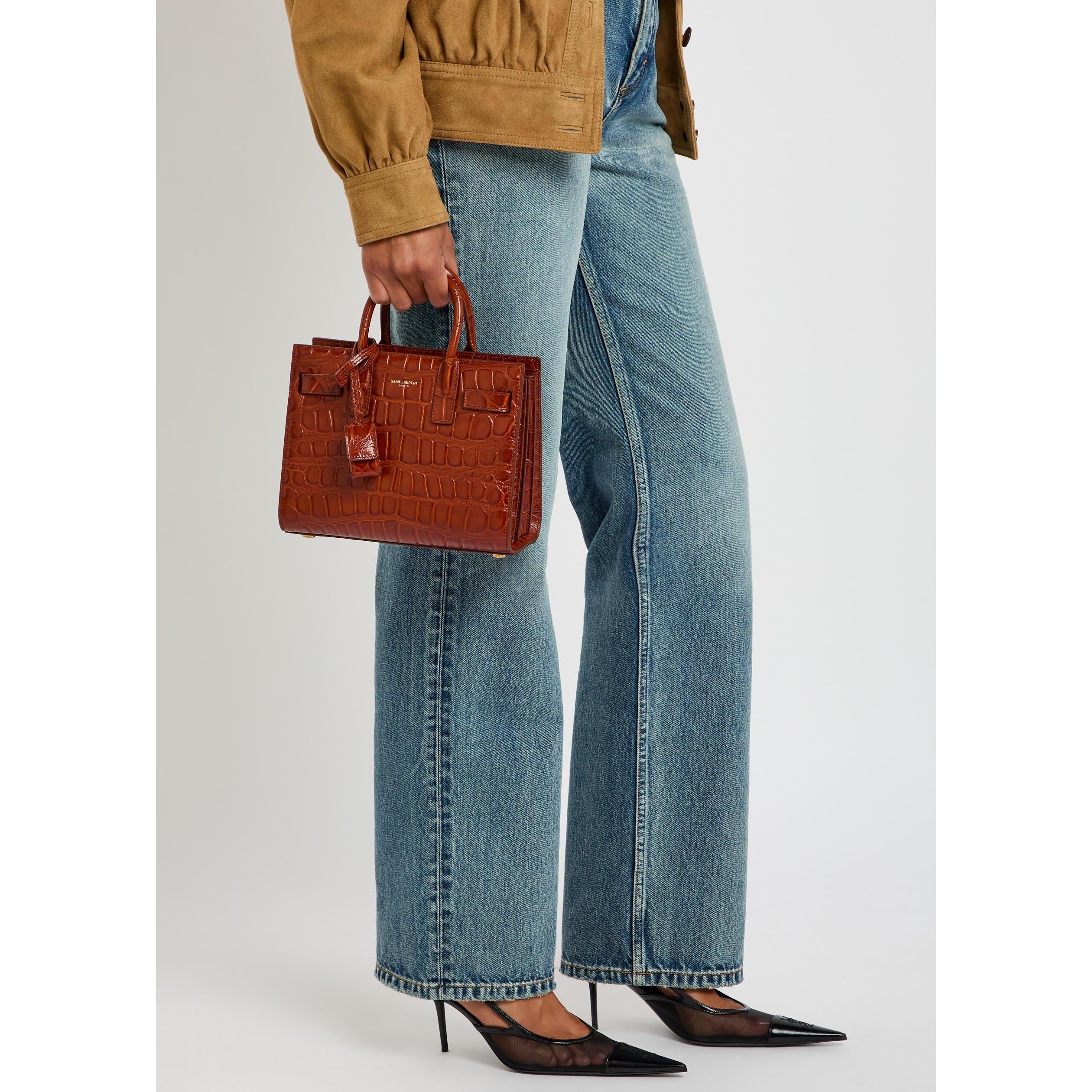 TAN - Saint Laurent - SAC DE JOUR NANO CROC BAG - 6