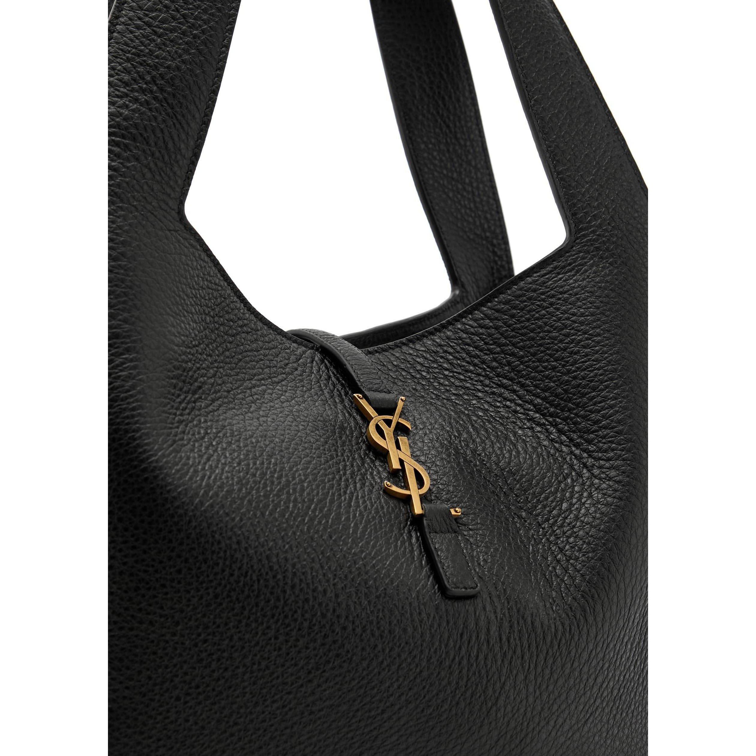 BLACK - Saint Laurent - Women's Bea S Cabas Leather Tote Bag - 4