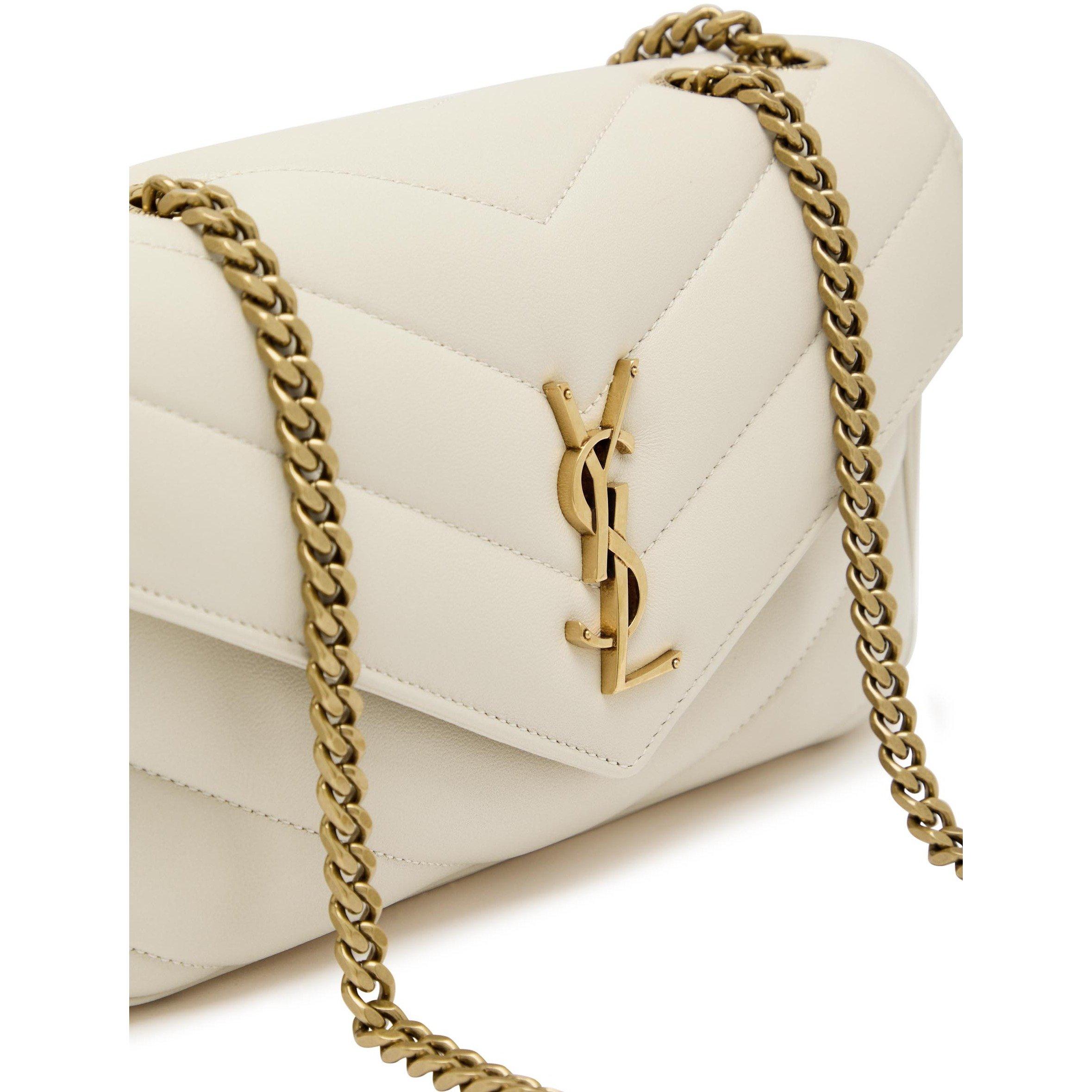 CREAM - Saint Laurent - Women's Loulou Small Quilted Leather Shoulder Bag - 4