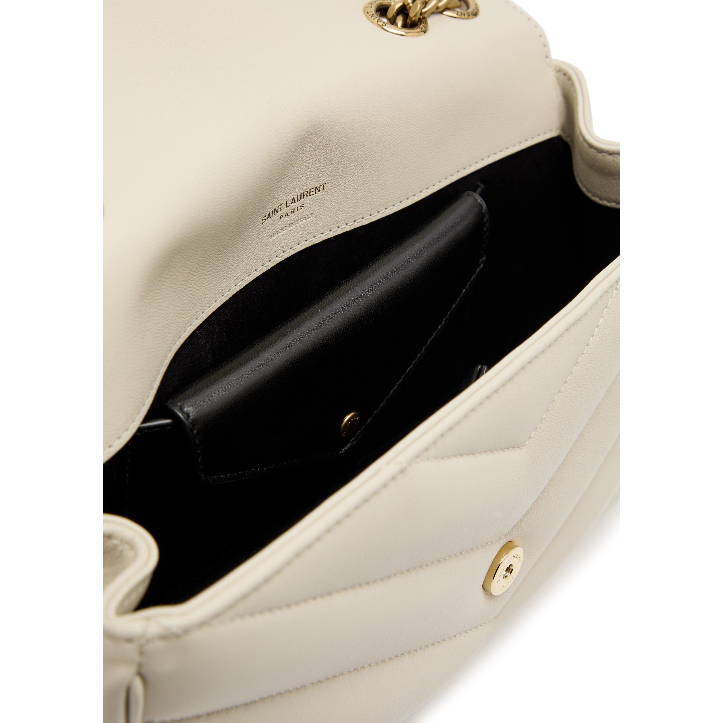 CREAM - Saint Laurent - Women's Loulou Small Quilted Leather Shoulder Bag - 5