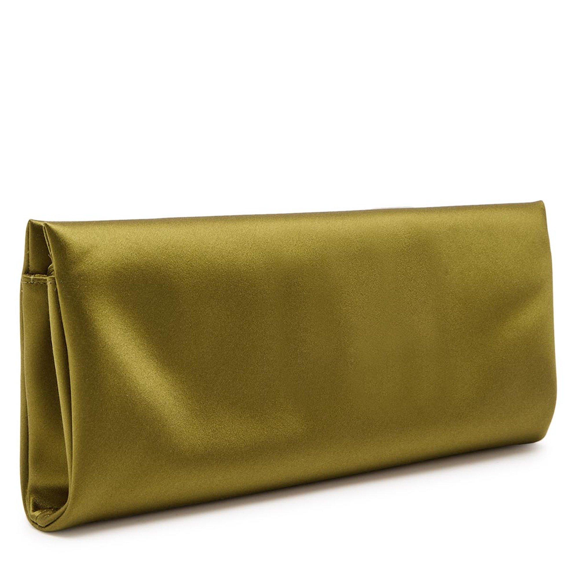 KHAKI - Saint Laurent - EVENING FOLDED SILK CLUTCH - 2