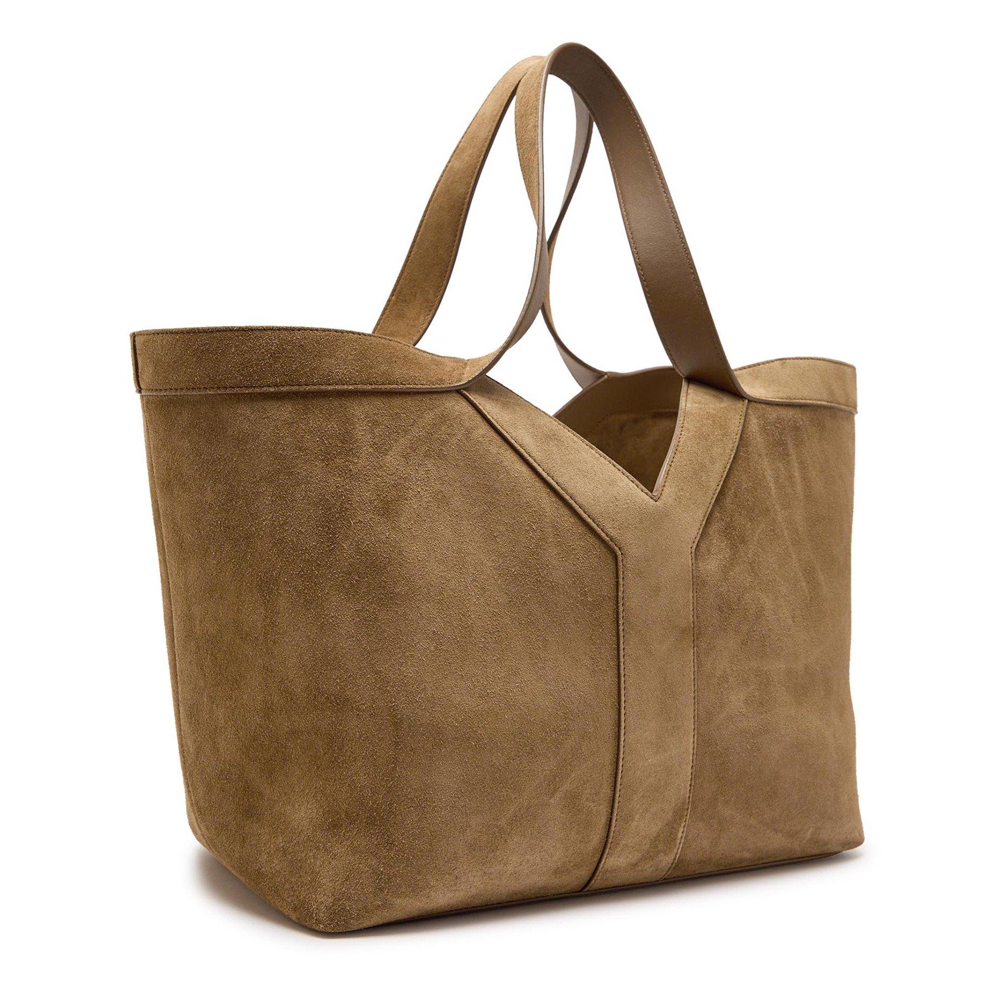 BROWN CHOCOLATE - Saint Laurent - Y-TOTE SMALL SUEDE  BAG - 2