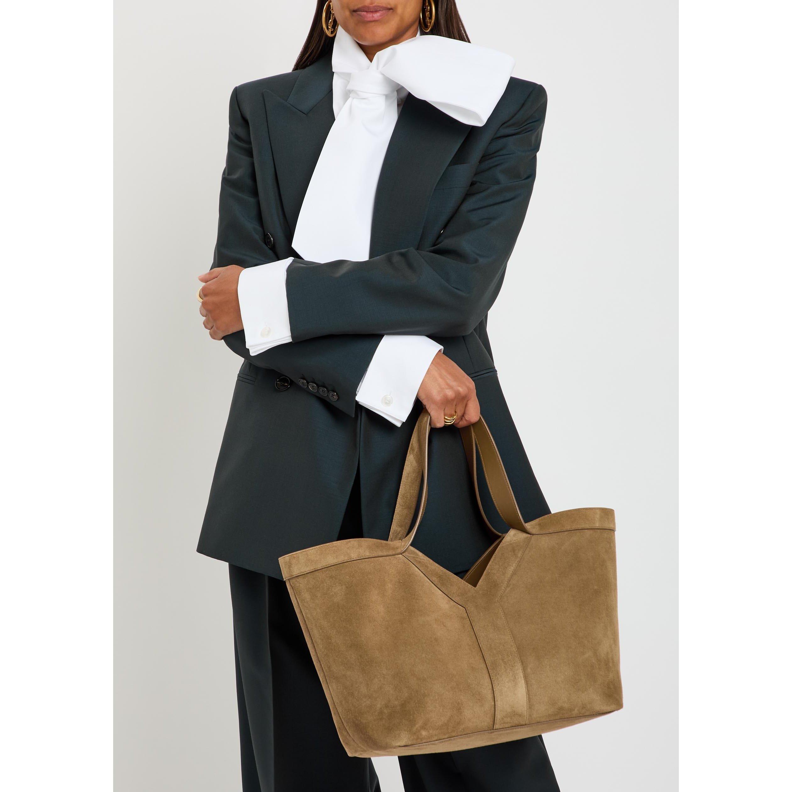 BROWN CHOCOLATE - Saint Laurent - Y-TOTE SMALL SUEDE  BAG - 3