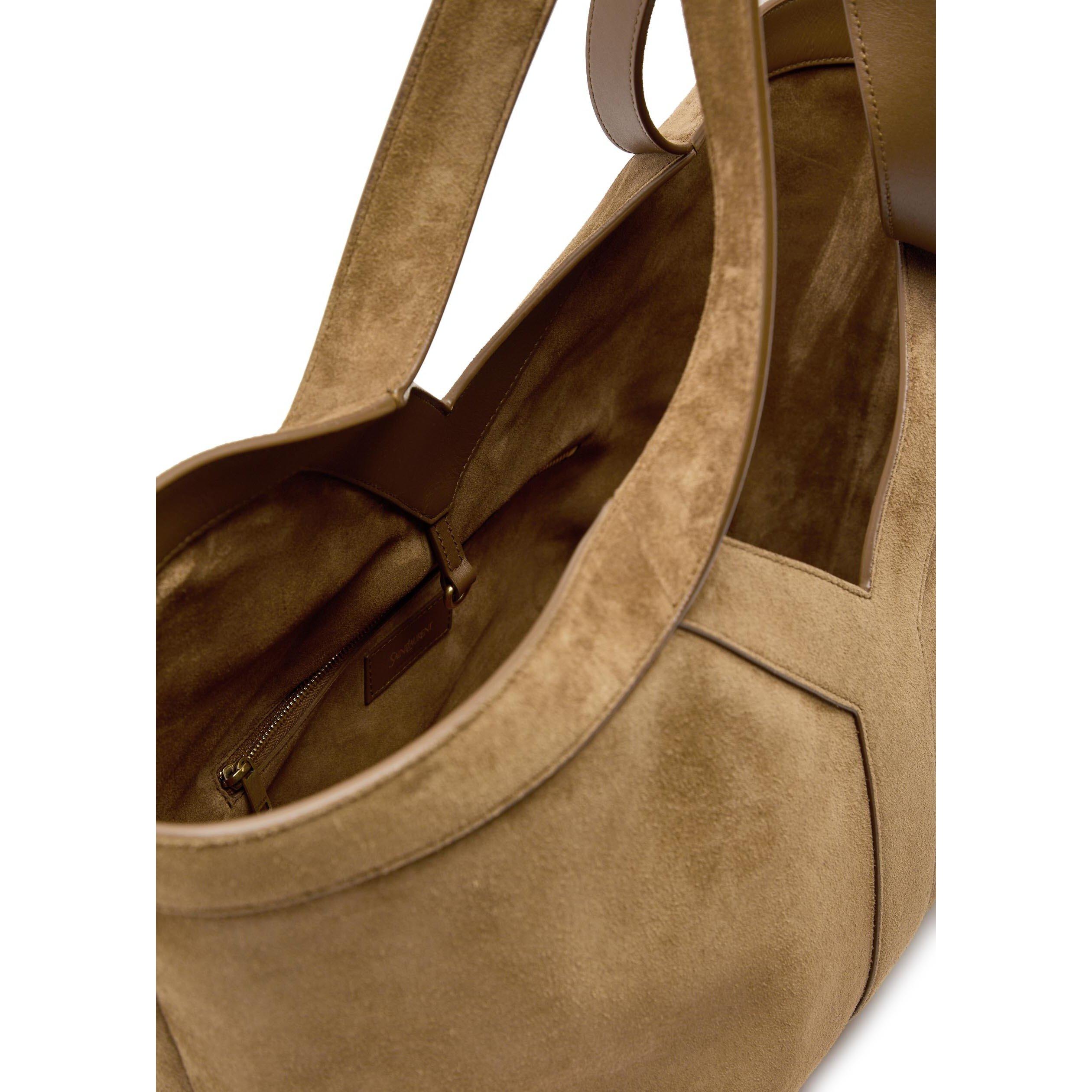 BROWN CHOCOLATE - Saint Laurent - Y-TOTE SMALL SUEDE  BAG - 5