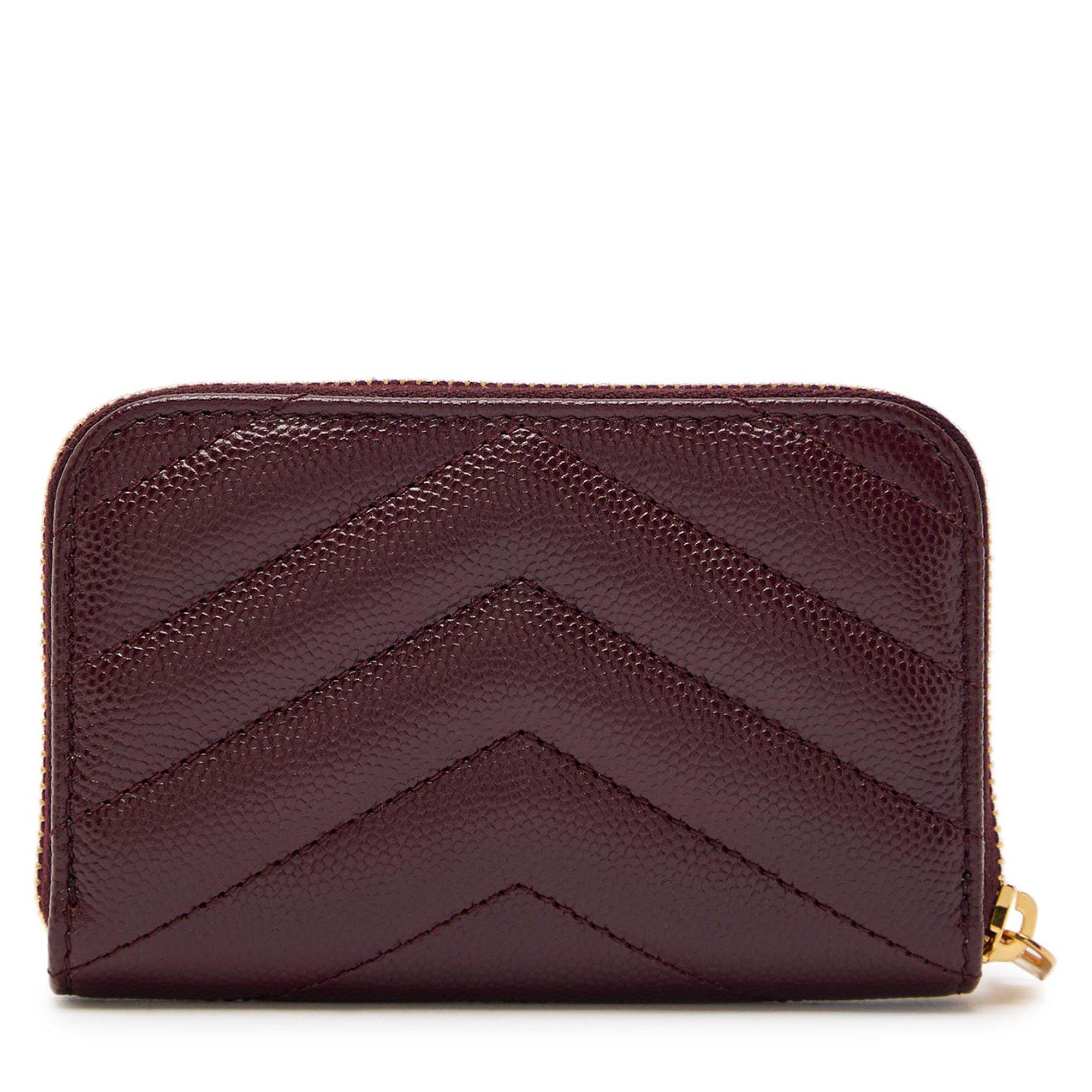 BURGUNDY - Saint Laurent - CASSANDRE QUILTED ZIP WALLER - 2