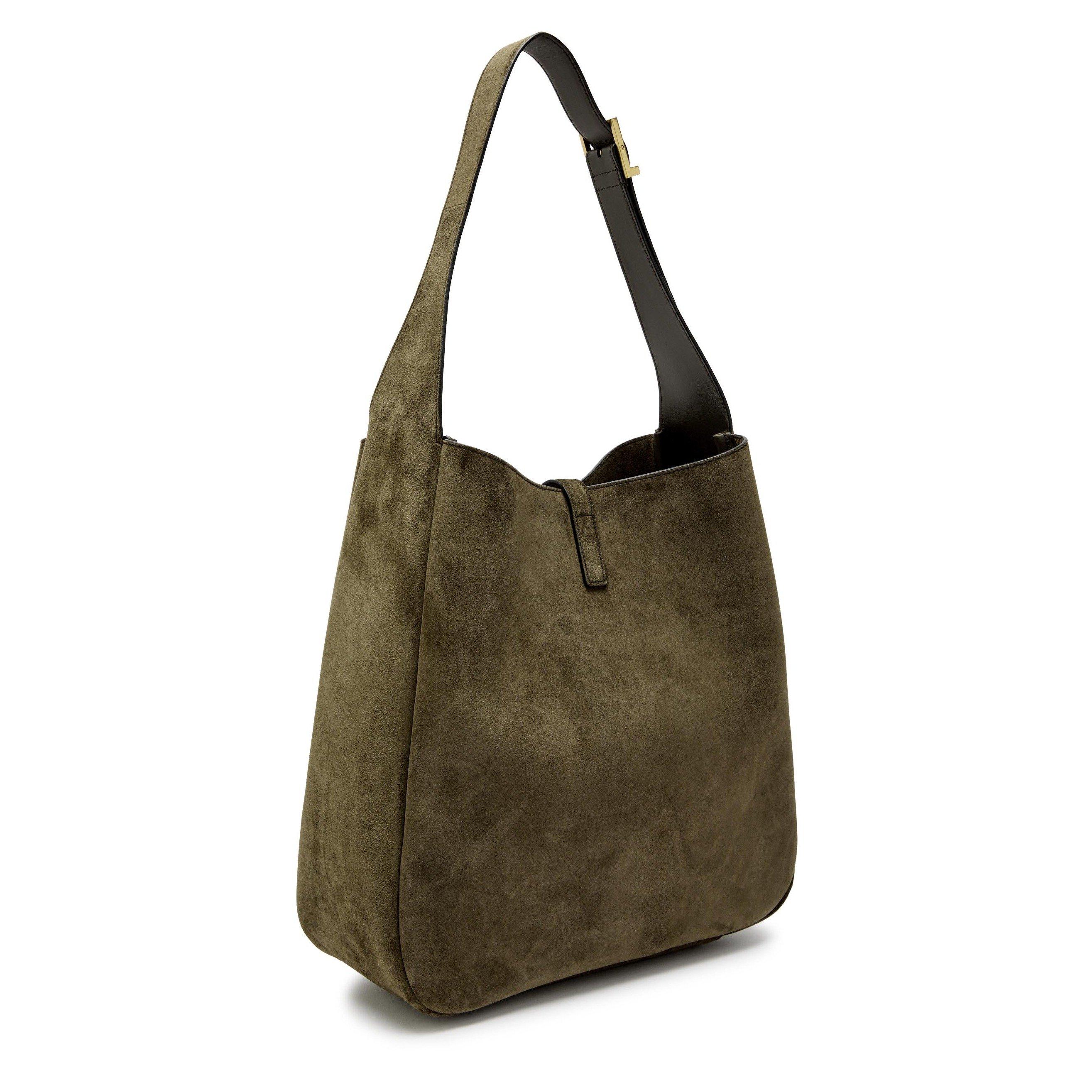 CHOCOLATE - Saint Laurent - 5 À 7 SUEDE LARGE HOBO BAG - 2