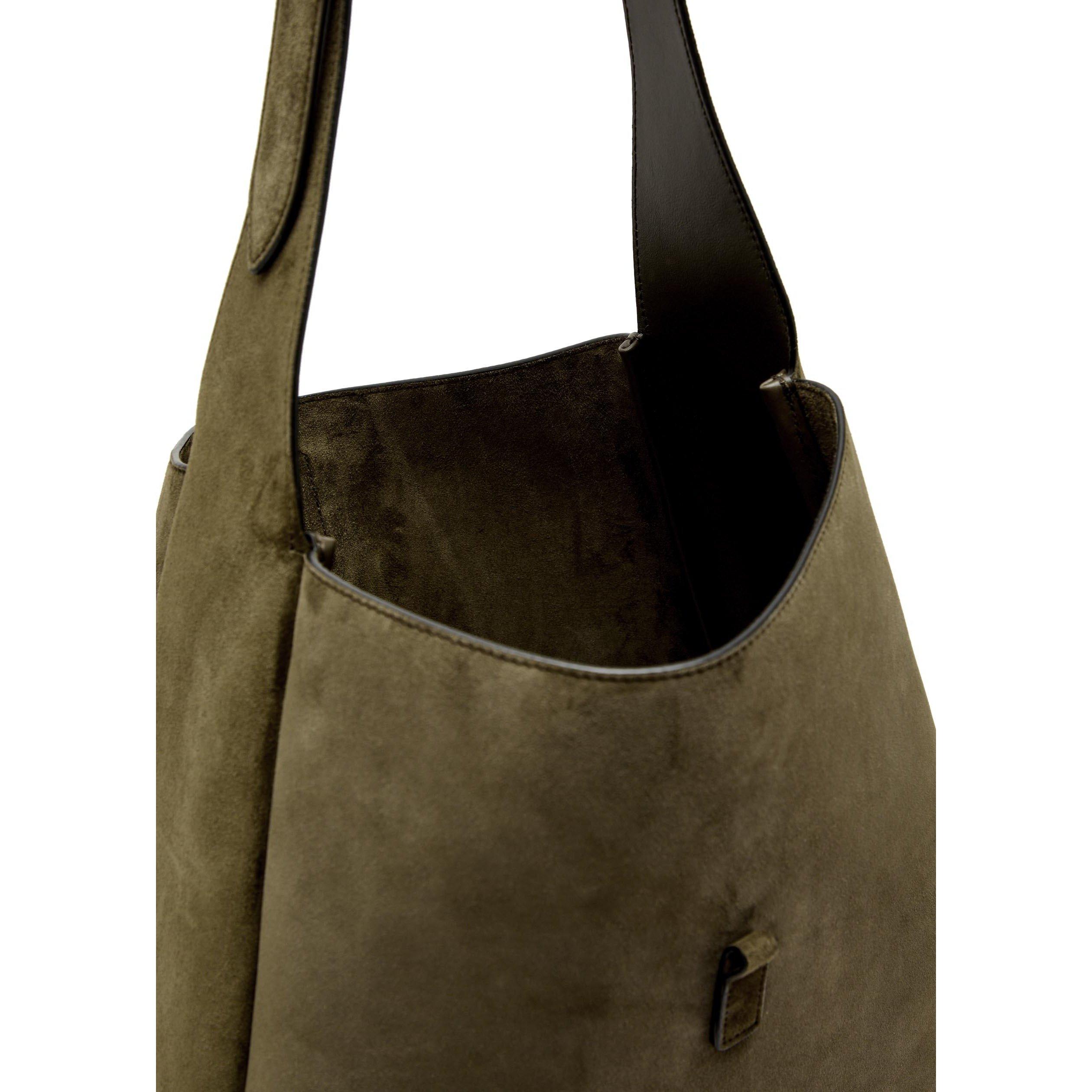 CHOCOLATE - Saint Laurent - 5 À 7 SUEDE LARGE HOBO BAG - 5