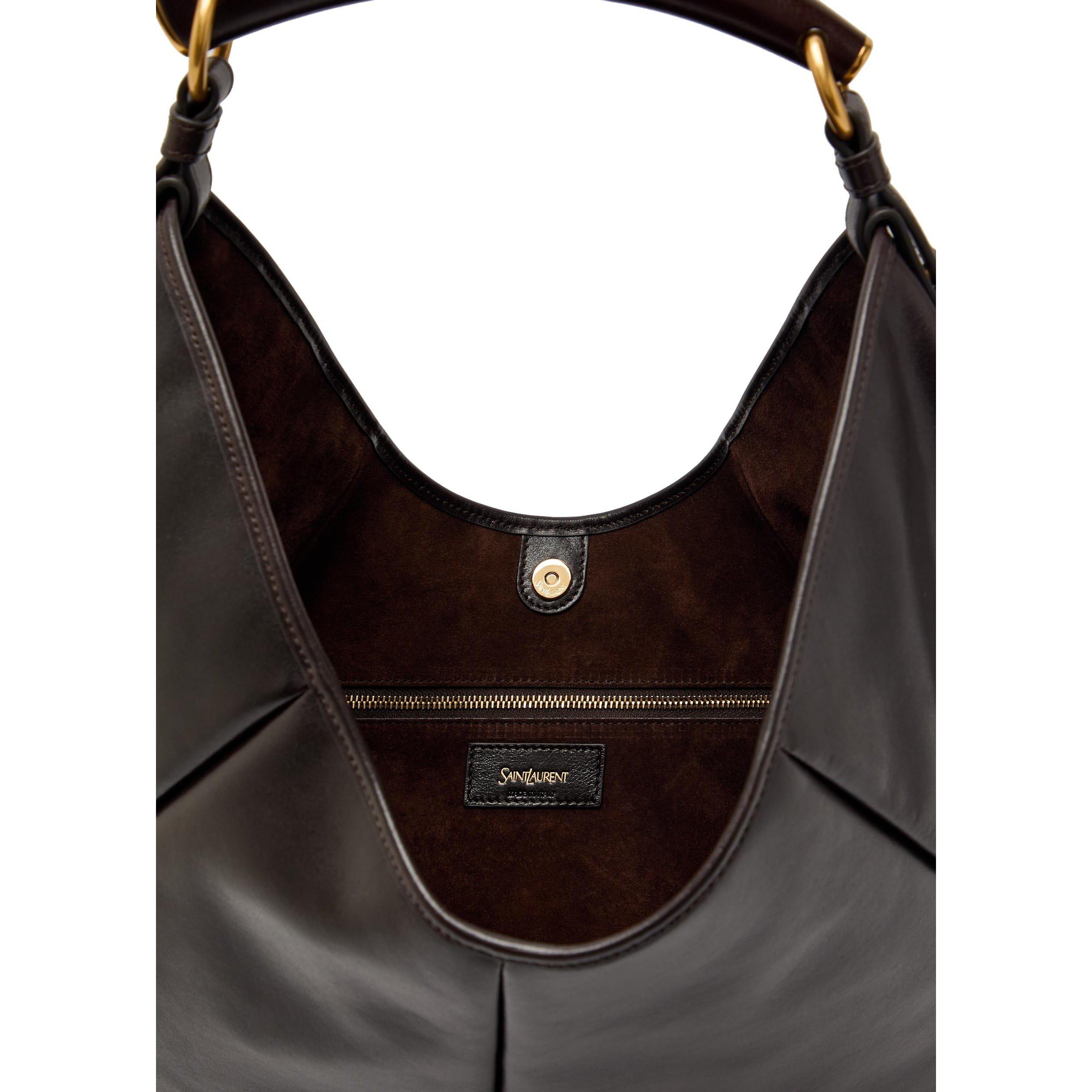 CHOCOLATE - Saint Laurent - MOMBASA M WOOD TOP HANDLE BAG - 5