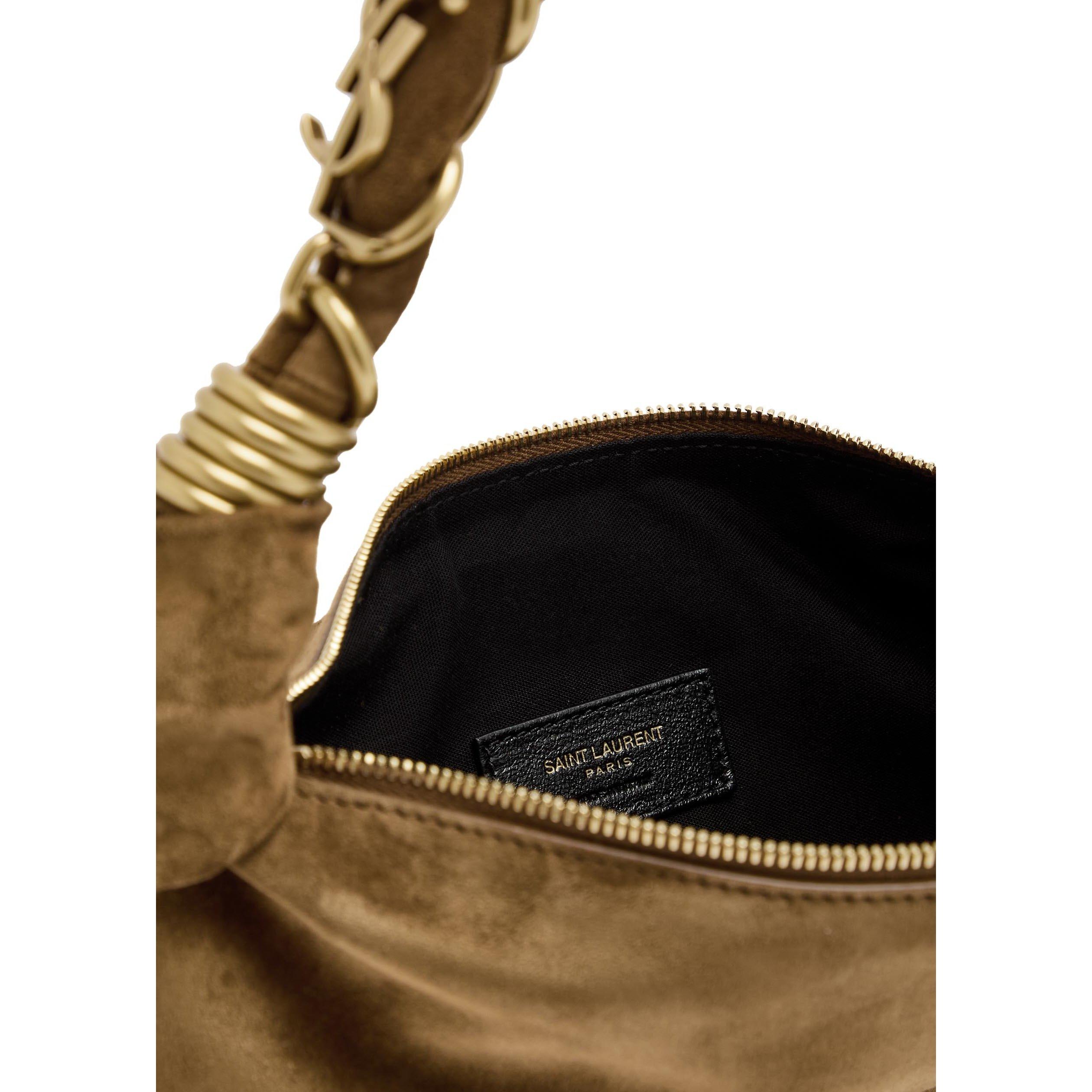 TAN - Saint Laurent - YSL ROPE SUEDE SATIN MINI BAG - 5