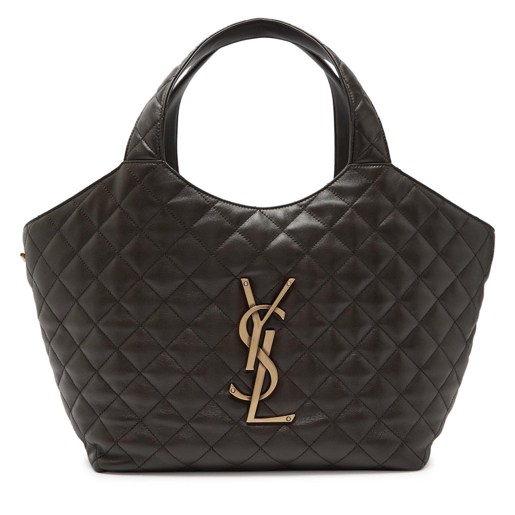 CHOCOLATE - Saint Laurent - ICARE M QUILTED SHOPPER - 1