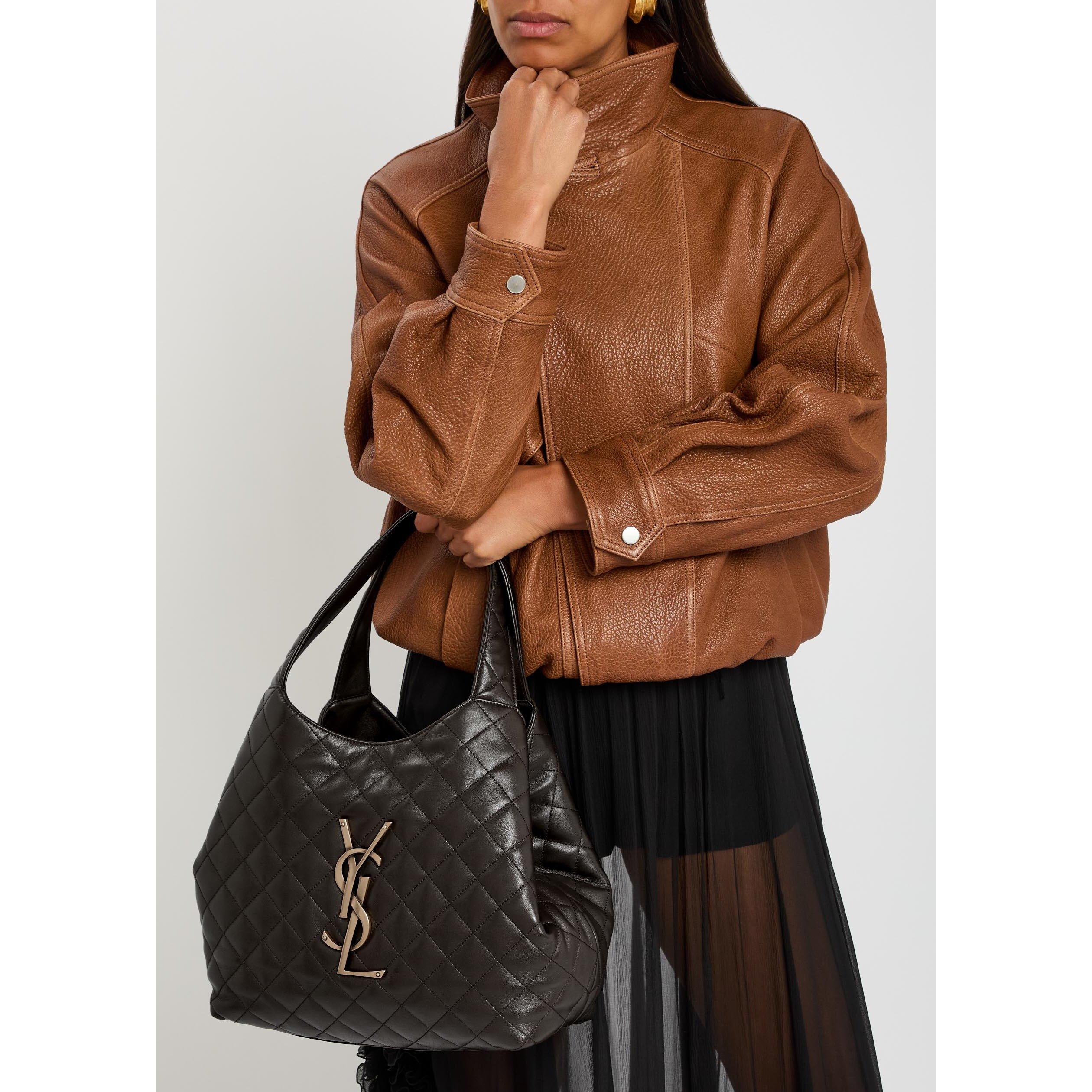 CHOCOLATE - Saint Laurent - ICARE M QUILTED SHOPPER - 3