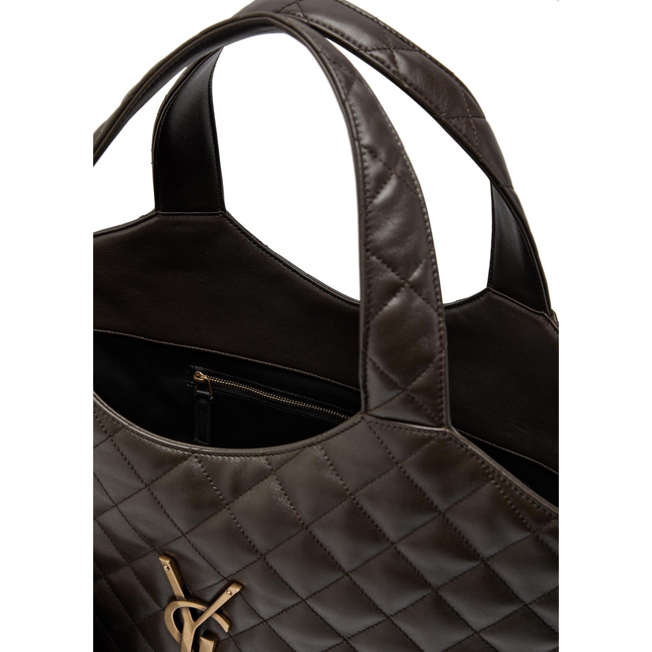 CHOCOLATE - Saint Laurent - ICARE M QUILTED SHOPPER - 5