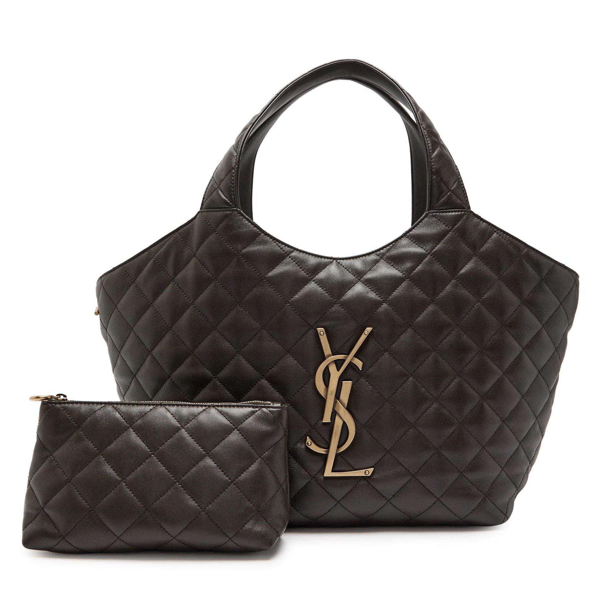 CHOCOLATE - Saint Laurent - ICARE M QUILTED SHOPPER - 6
