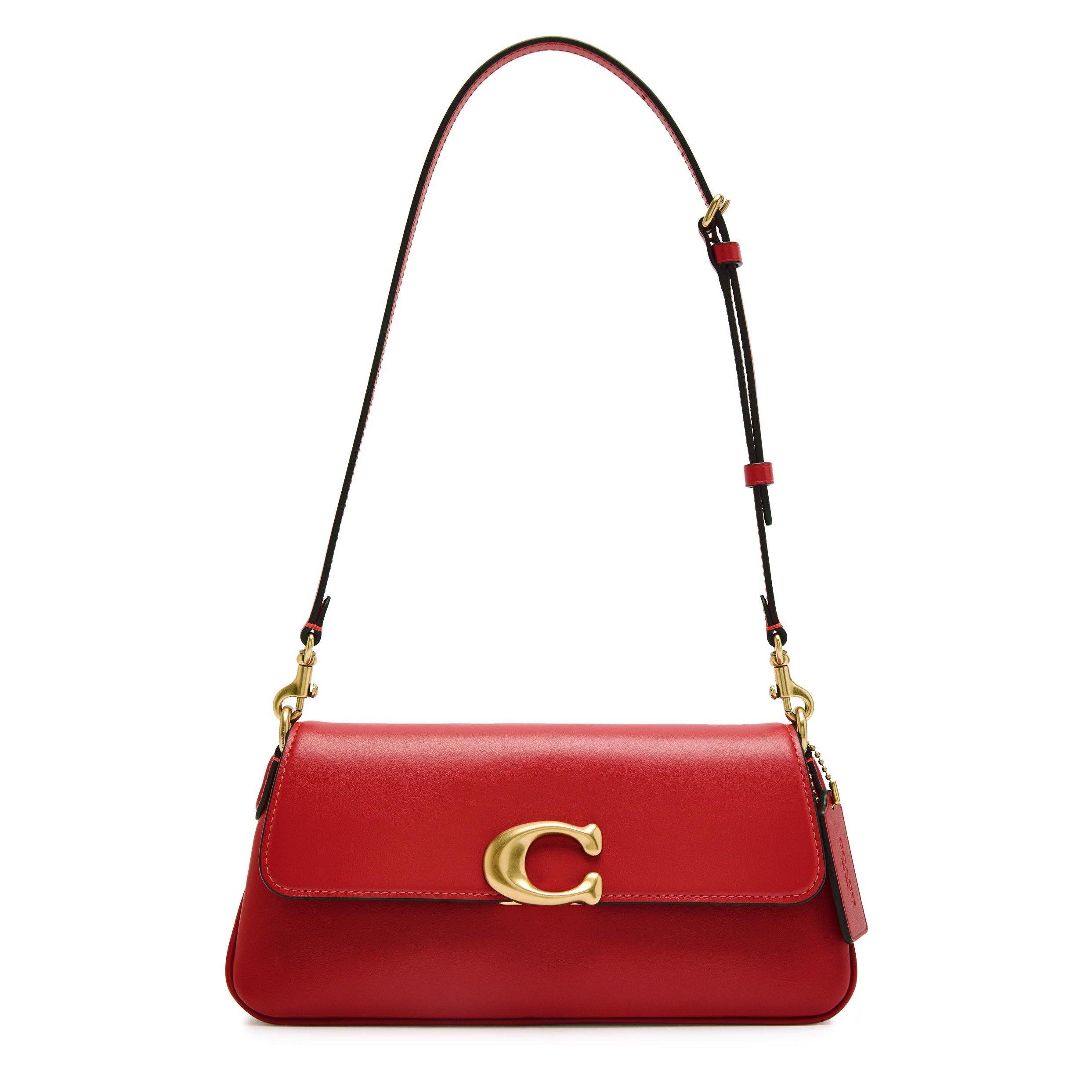 RED - Coach - JET CALF LEATHER SHOULDER BAG - 1