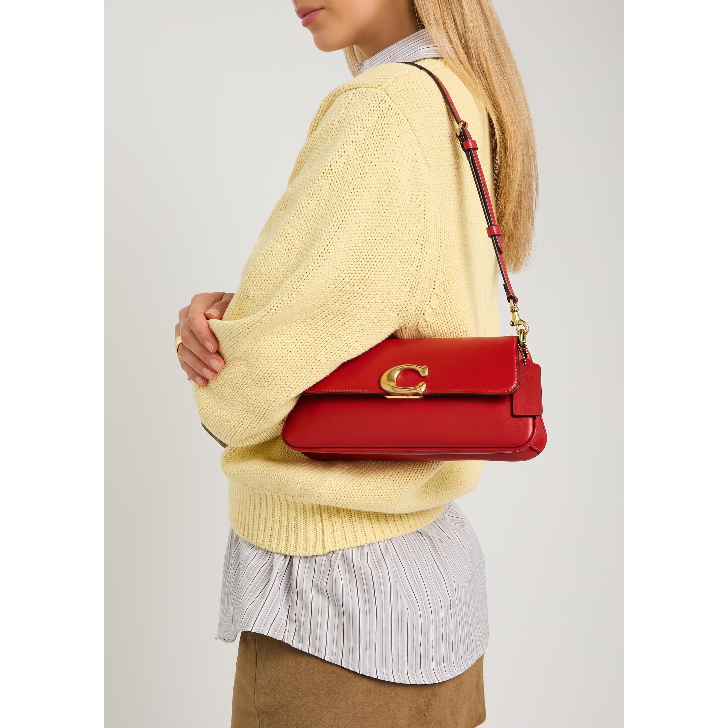 RED - Coach - JET CALF LEATHER SHOULDER BAG - 3