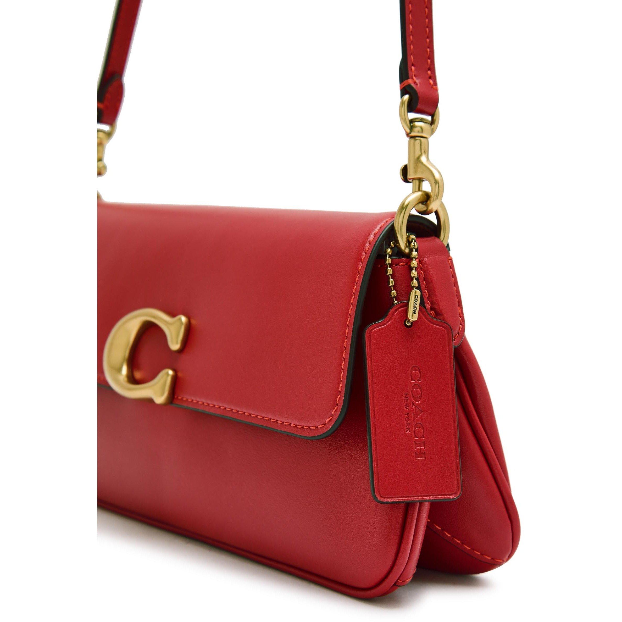 RED - Coach - JET CALF LEATHER SHOULDER BAG - 4