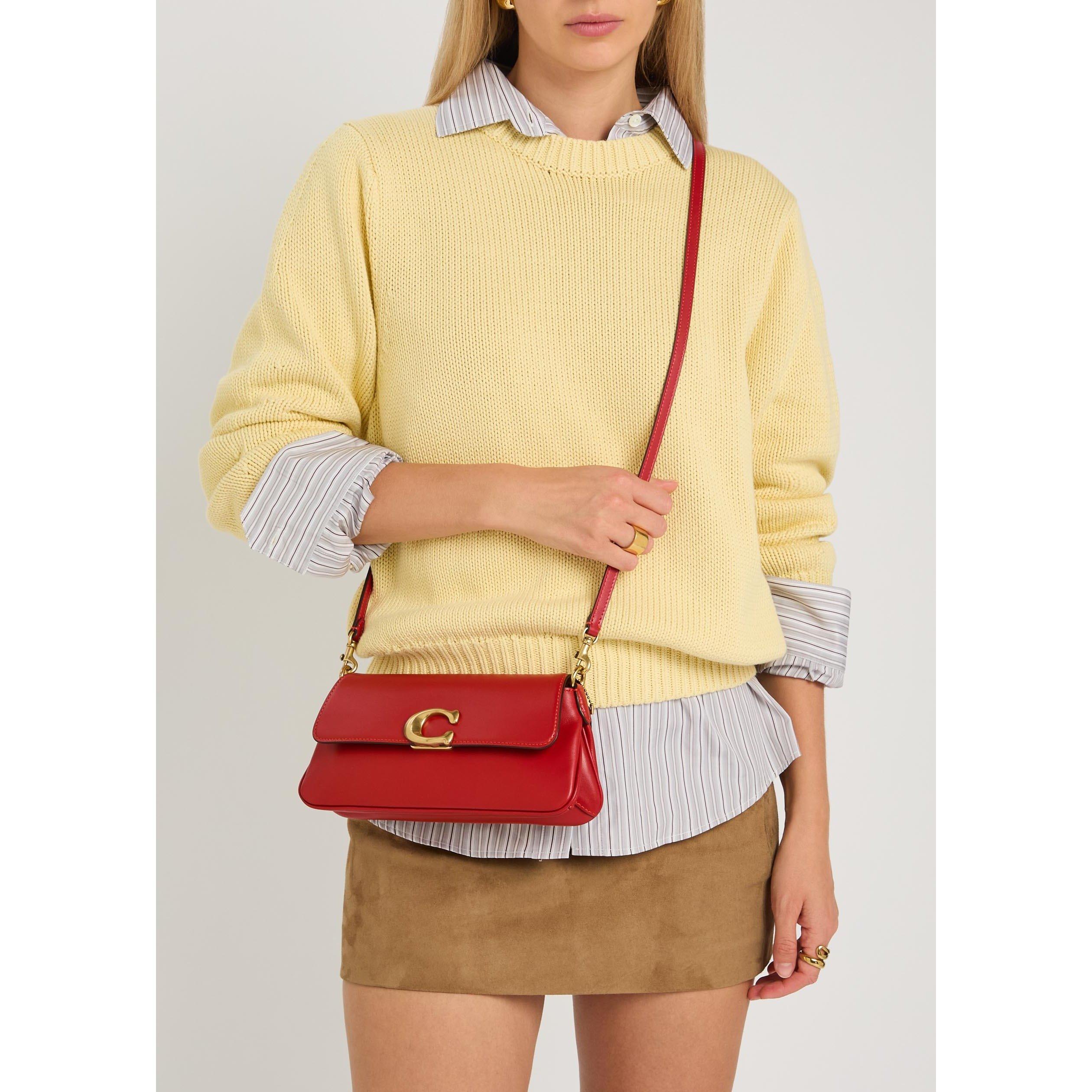 RED - Coach - JET CALF LEATHER SHOULDER BAG - 6