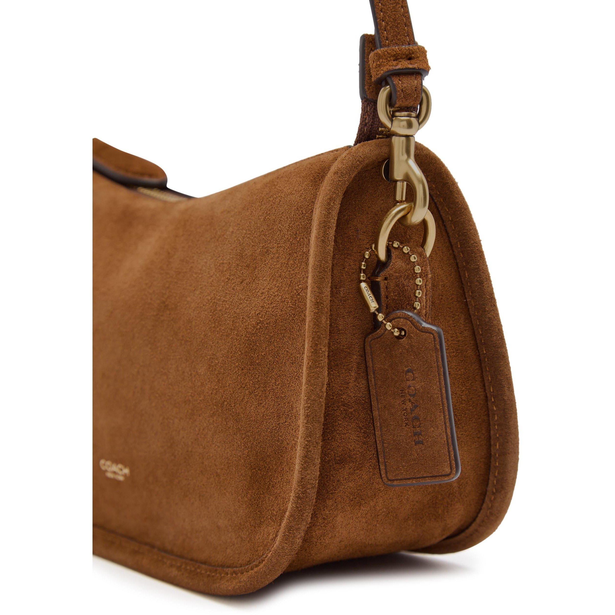 BROWN - Coach - Women's Waverly Suede Cross Body Bag - 4