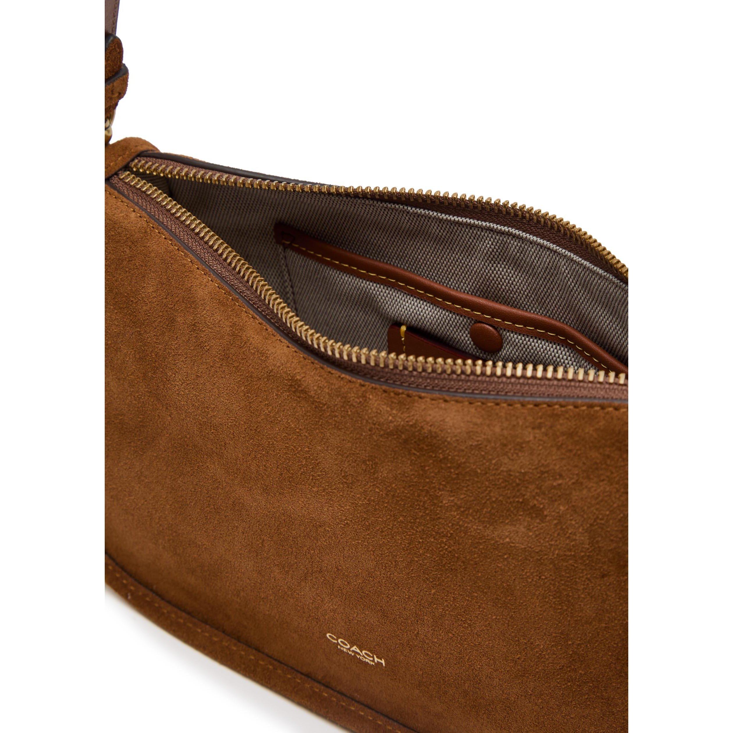 BROWN - Coach - Women's Waverly Suede Cross Body Bag - 5