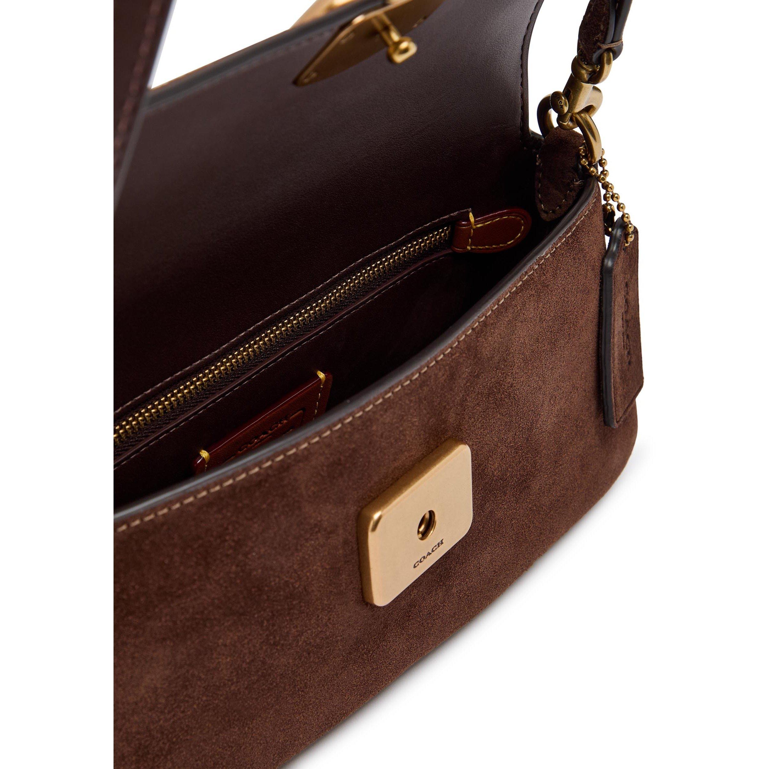 DARK BROWN - Coach - Women's Jet Suede Shoulder Bag - 5