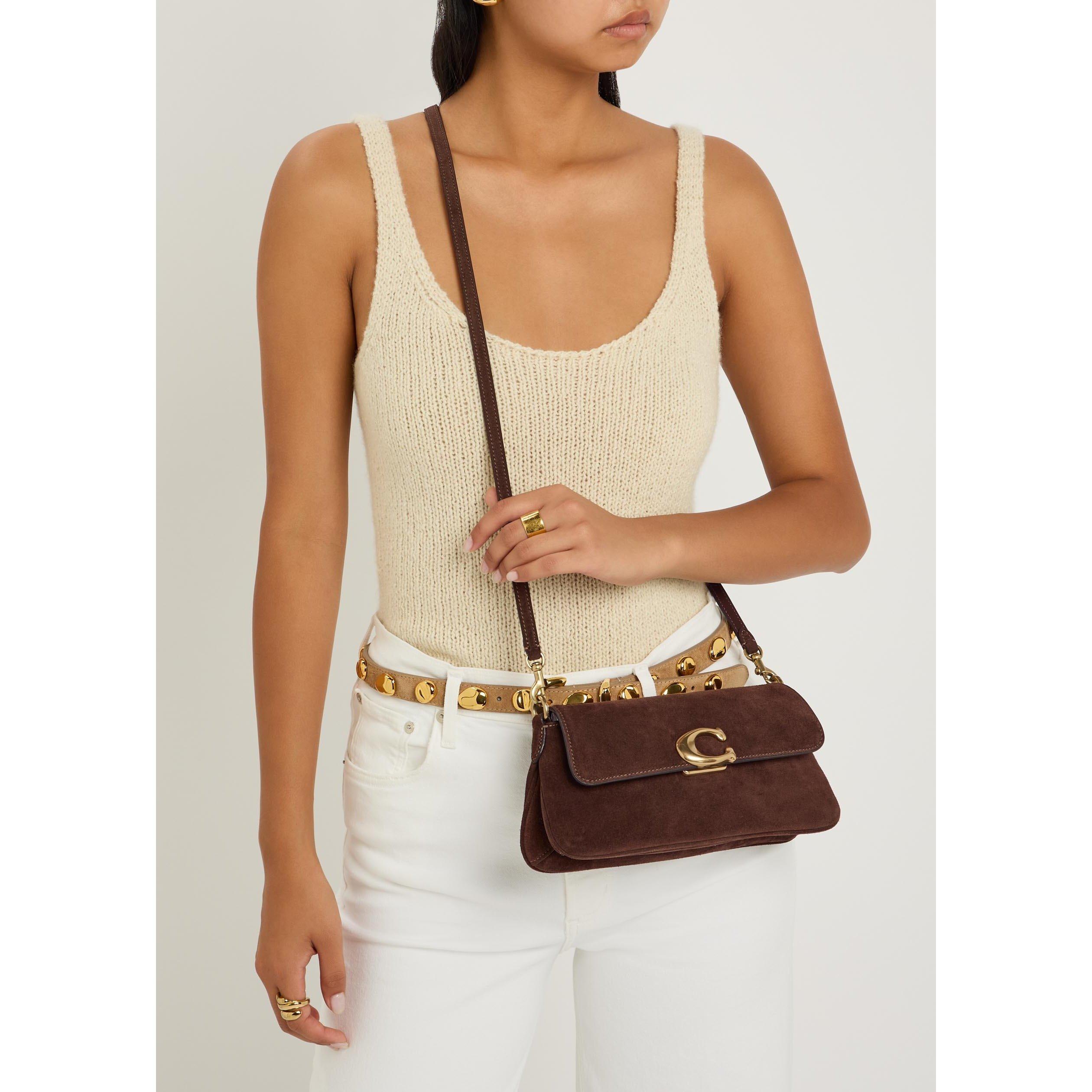 DARK BROWN - Coach - Women's Jet Suede Shoulder Bag - 6