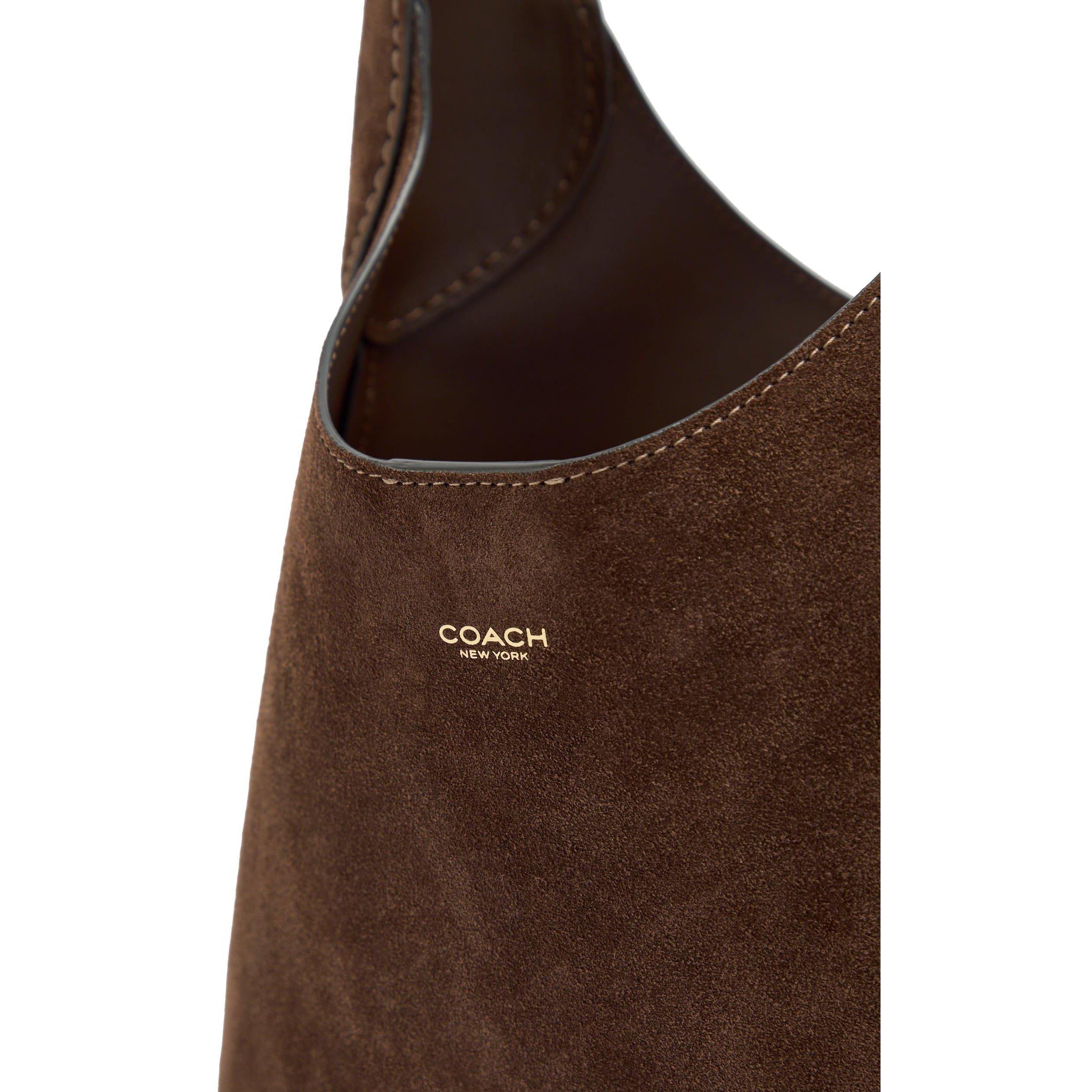 DARK BROWN - Coach - Brooklyn 28 Suede Shoulder Bag - 4