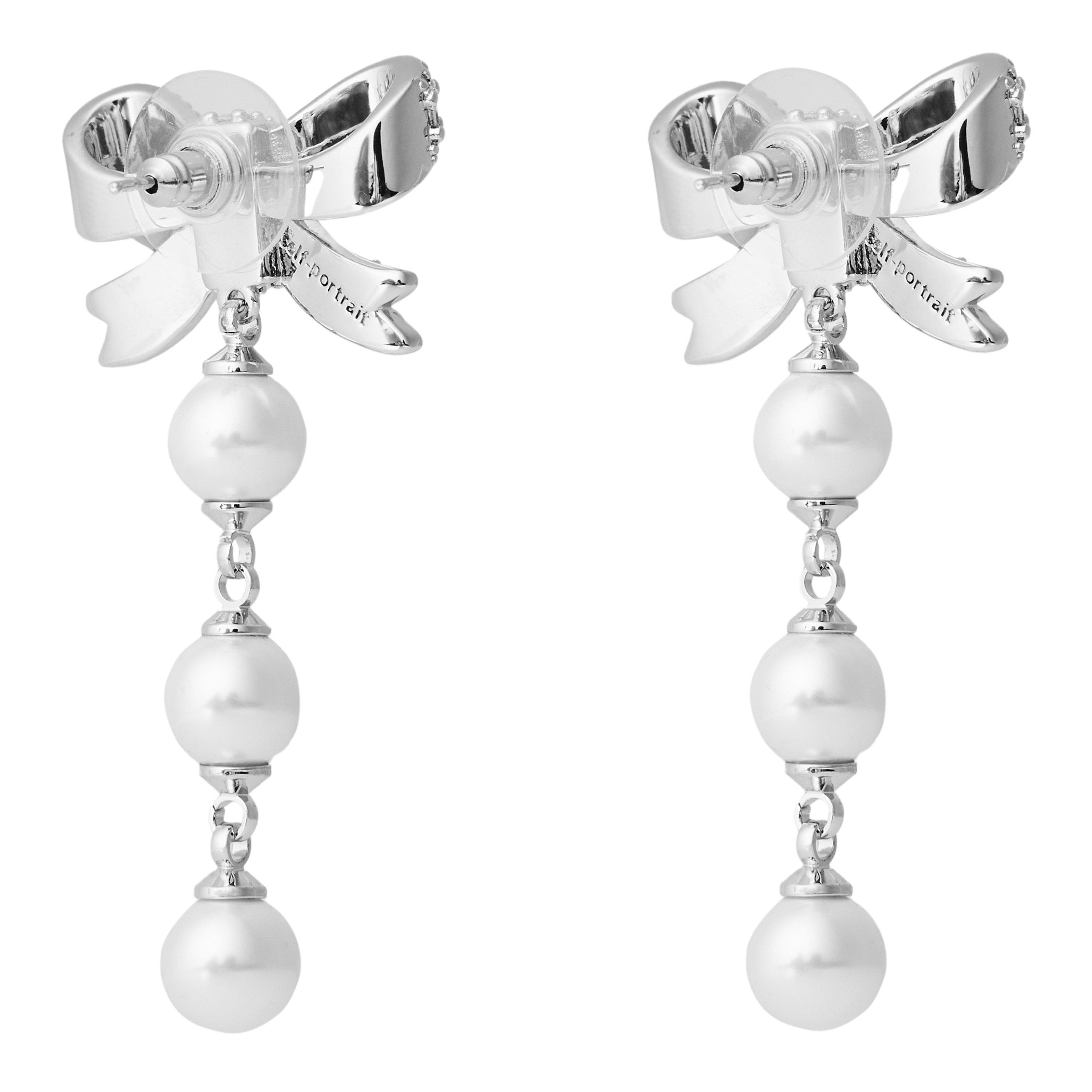 SILVER - Self Portrait - CRYSTAL BOW PEARL DROPLET - 2