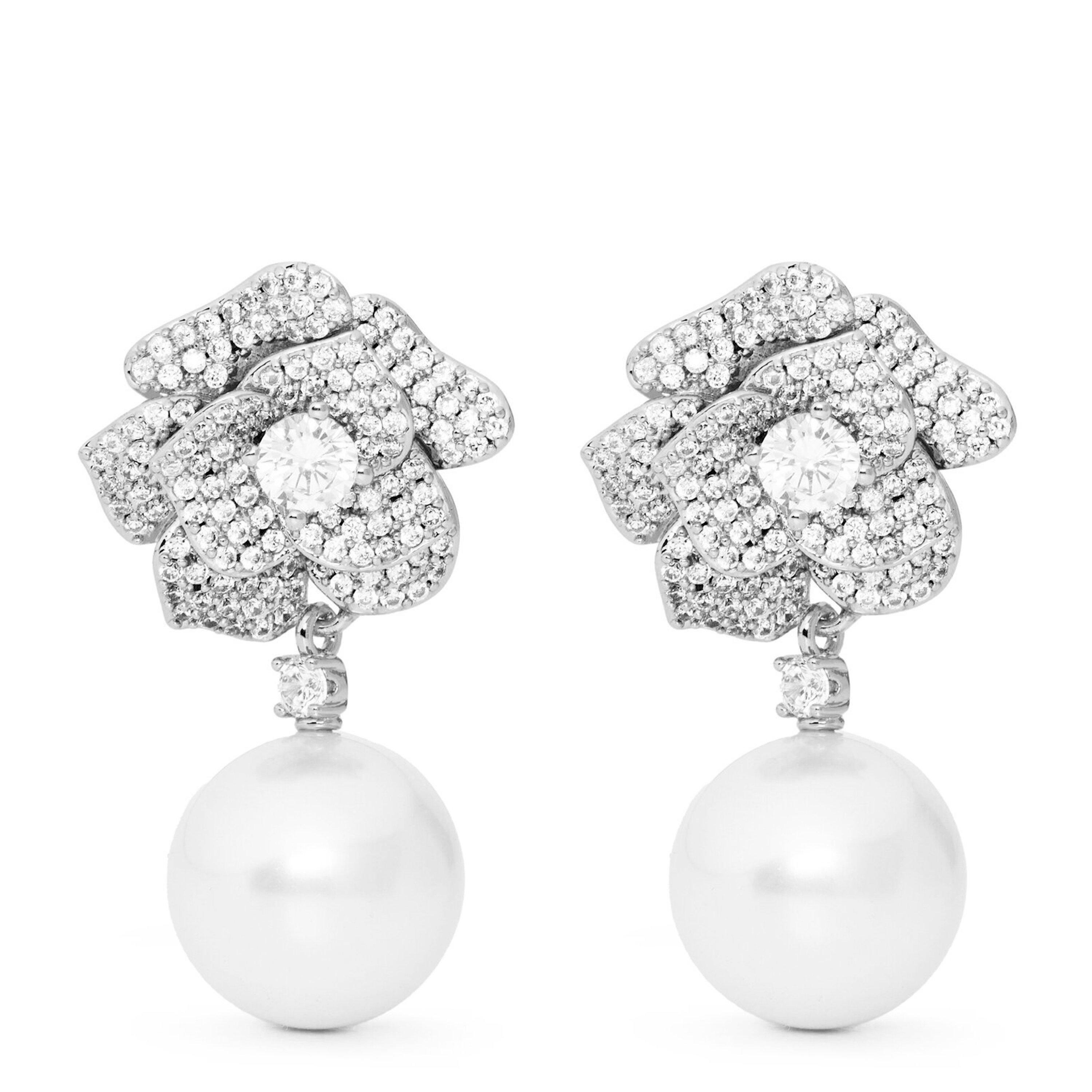 SILVER - Self Portrait - MINI CRYSTAL FLOWER PEARL - 1