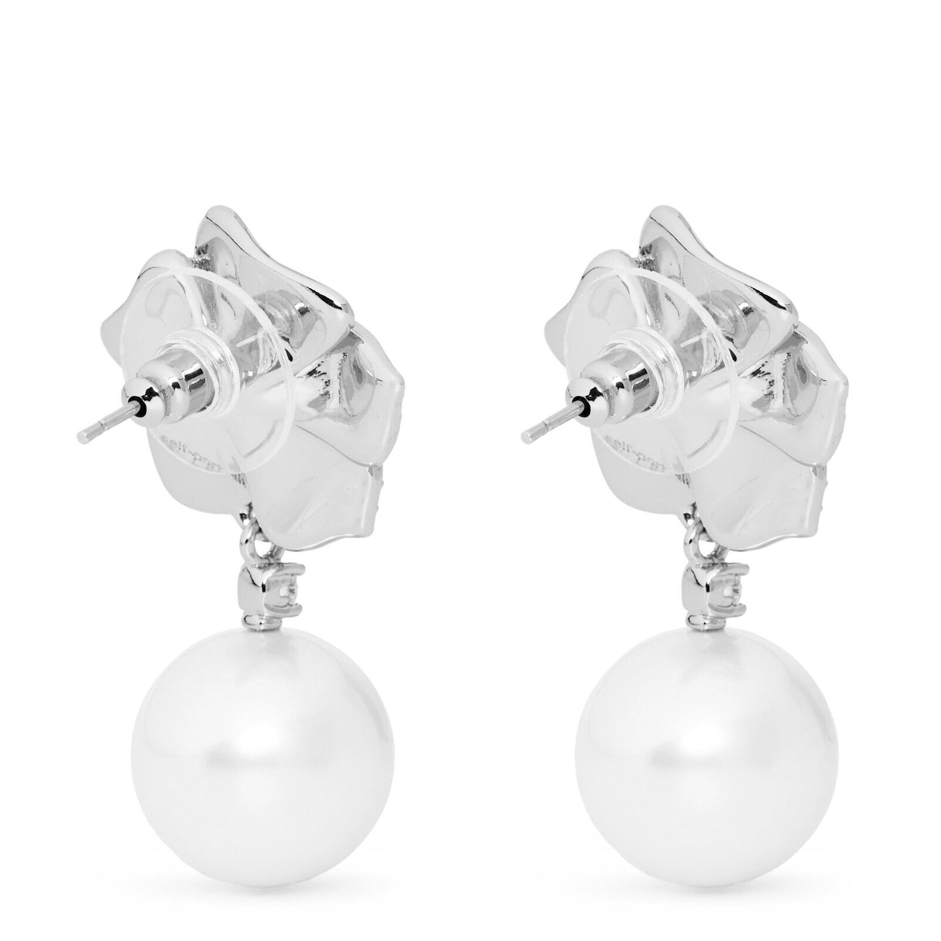 SILVER - Self Portrait - MINI CRYSTAL FLOWER PEARL - 2