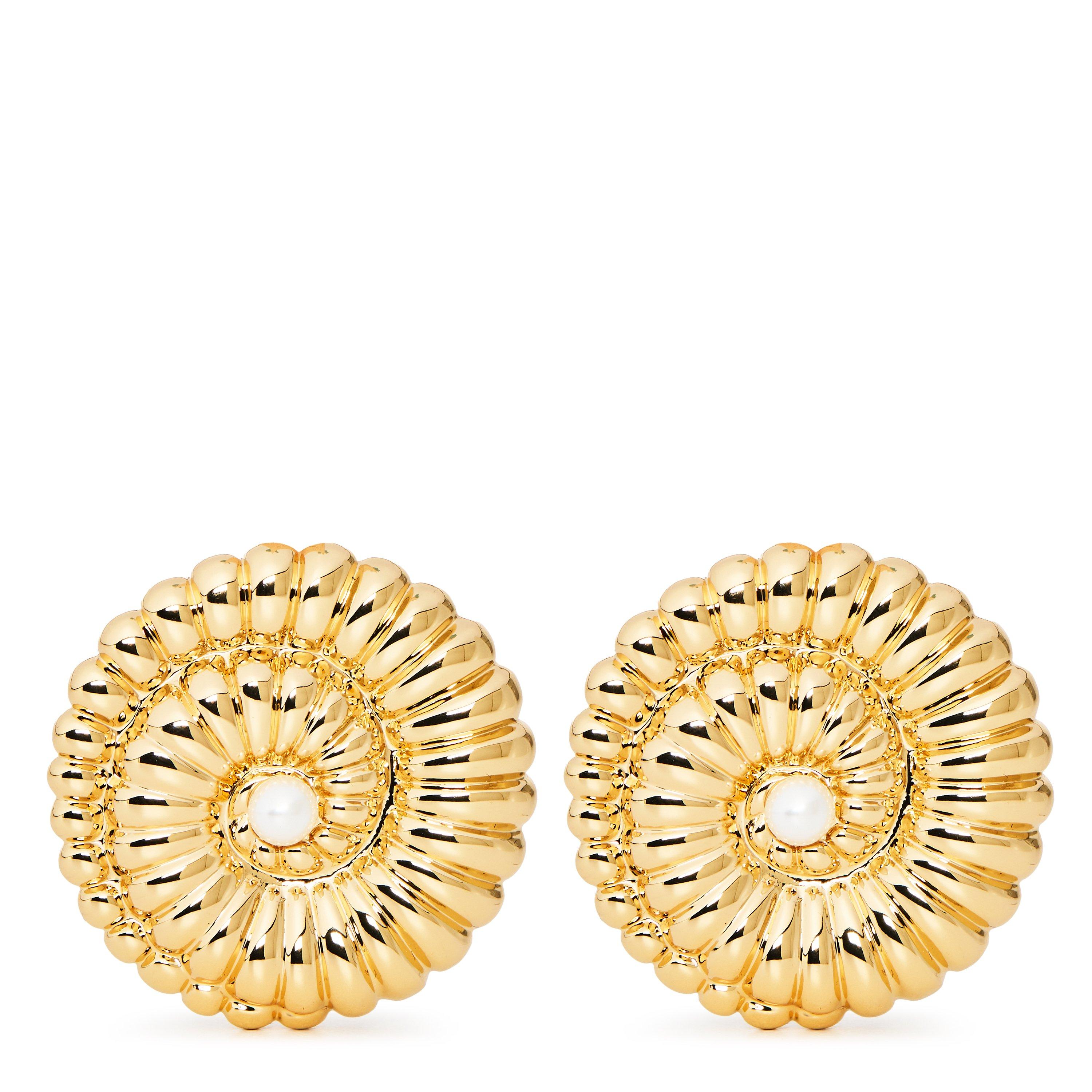GOLD - Self Portrait - GOLD PEARL SHELL EARRINGS - 1
